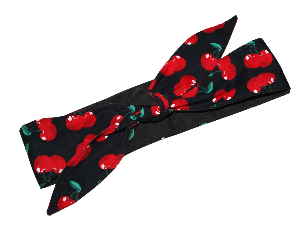 MAE_25b Wende Bandana Haarband Kirschen CHERRIES