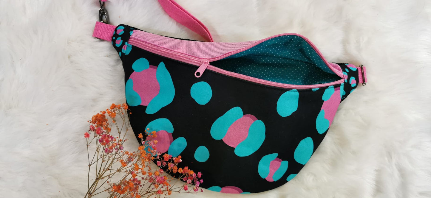 Große XL Tasche Cord Bauchtasche Funky Leopard