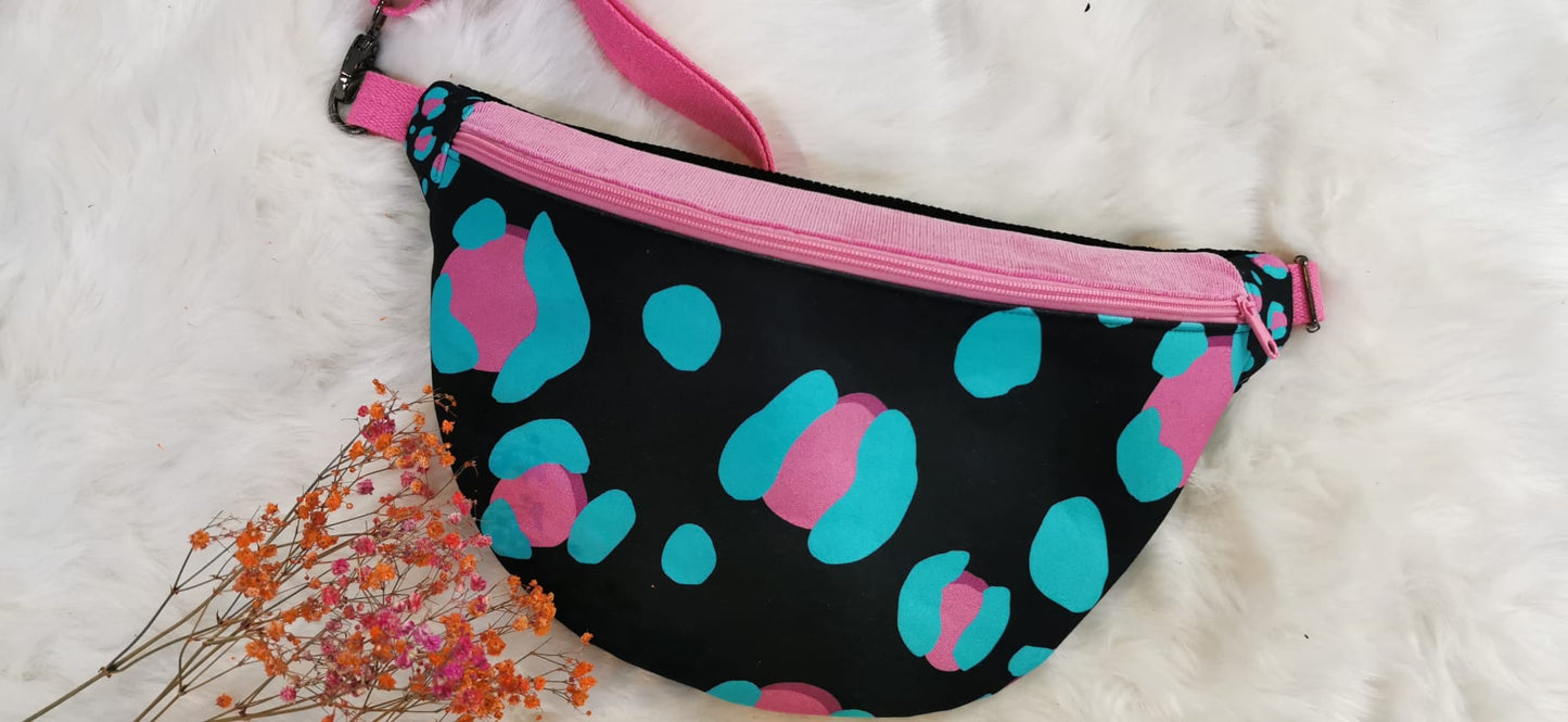 Große XL Tasche Cord Bauchtasche Funky Leopard