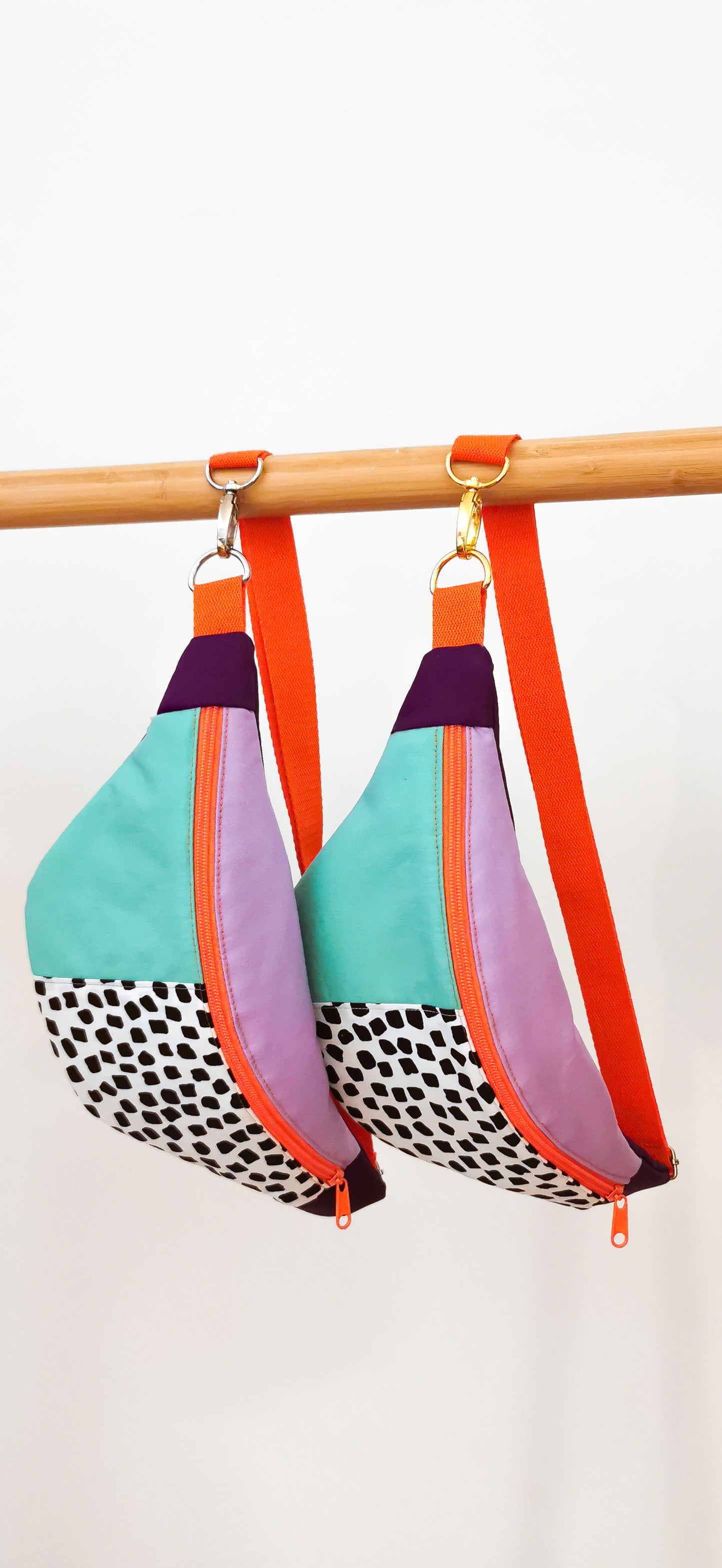 80s Hipbag Bauchtasche Cross Body Bag Tupfen Multicolor