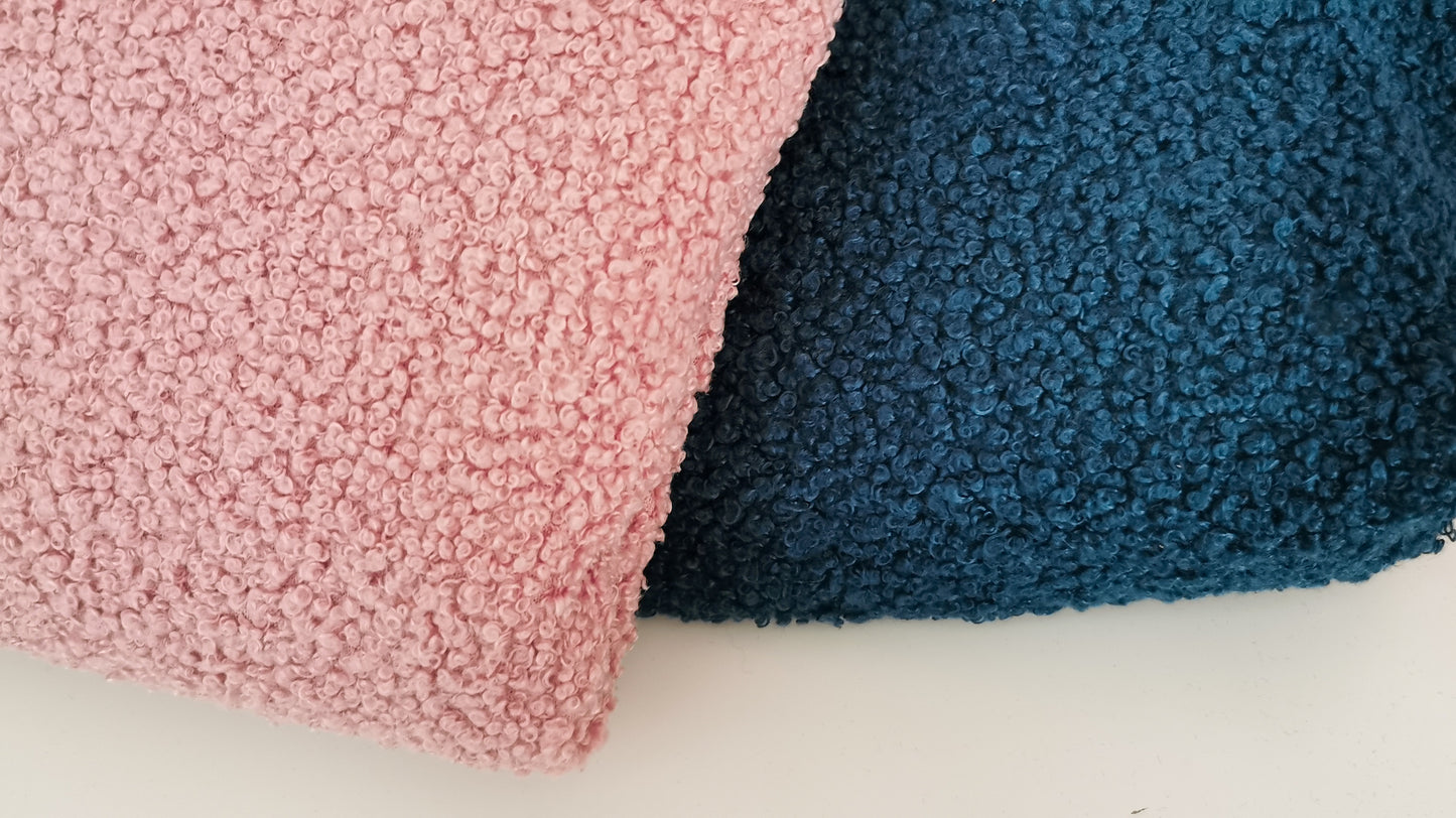 Große XL Bouclé Plüsch Bauchtasche Umhängetasche Rosé Leo