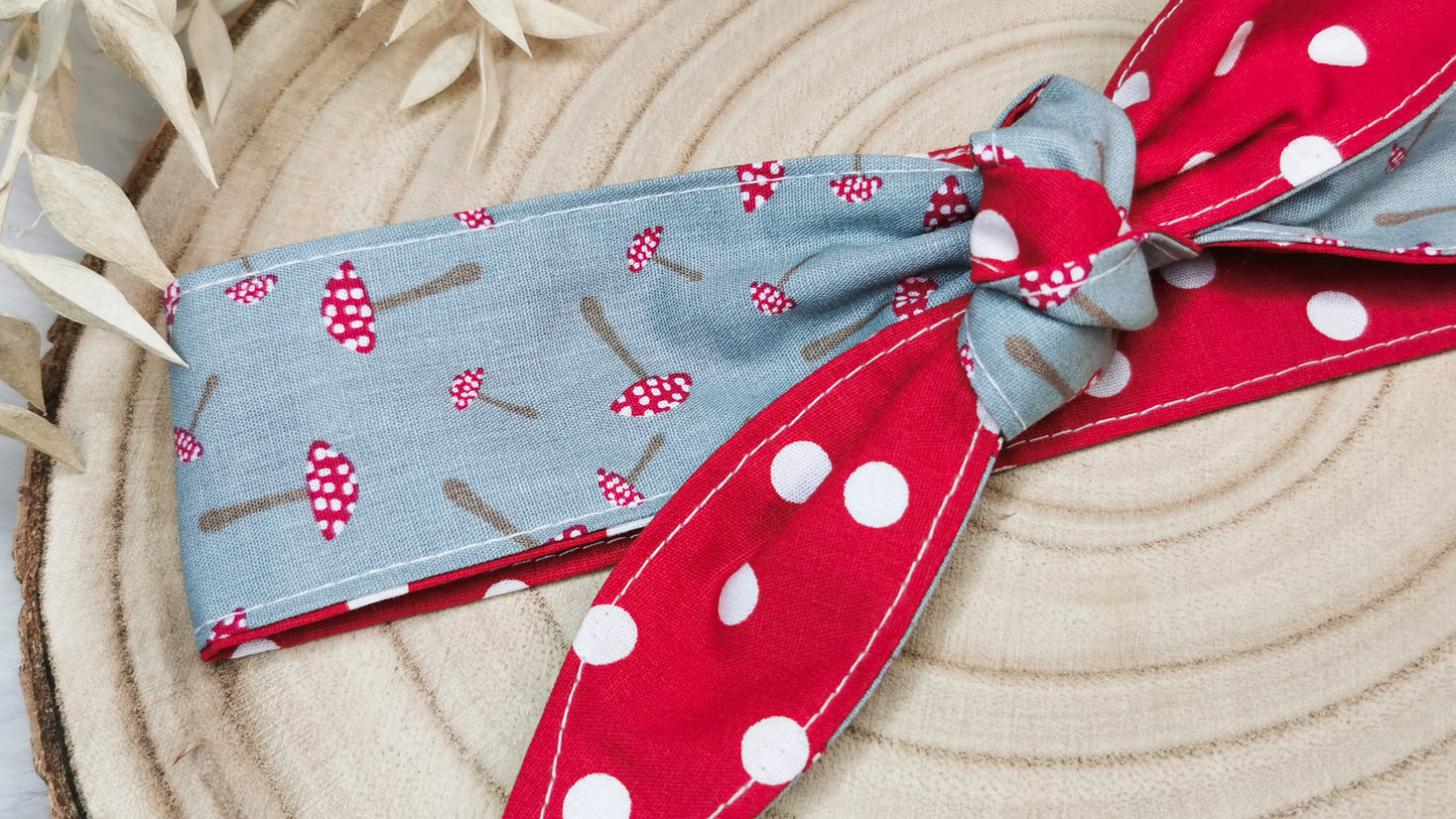 Bandana Haarband mit Fliegenpilzen & Polkadots