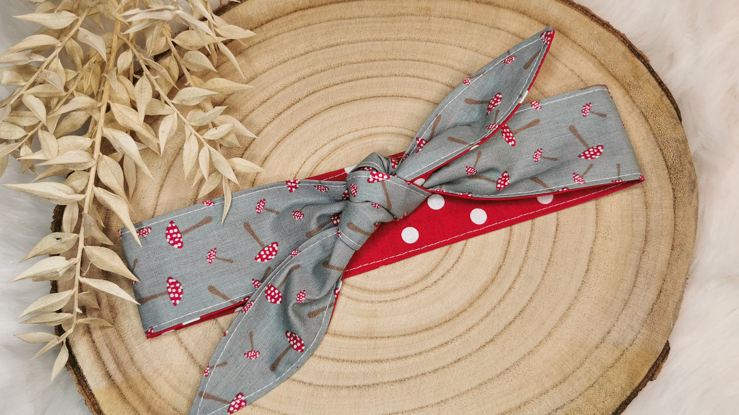 Bandana Haarband mit Fliegenpilzen & Polkadots