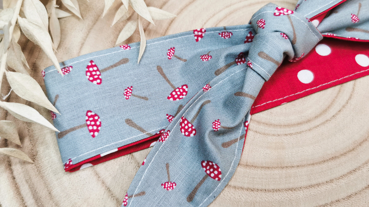 Bandana Haarband mit Fliegenpilzen & Polkadots