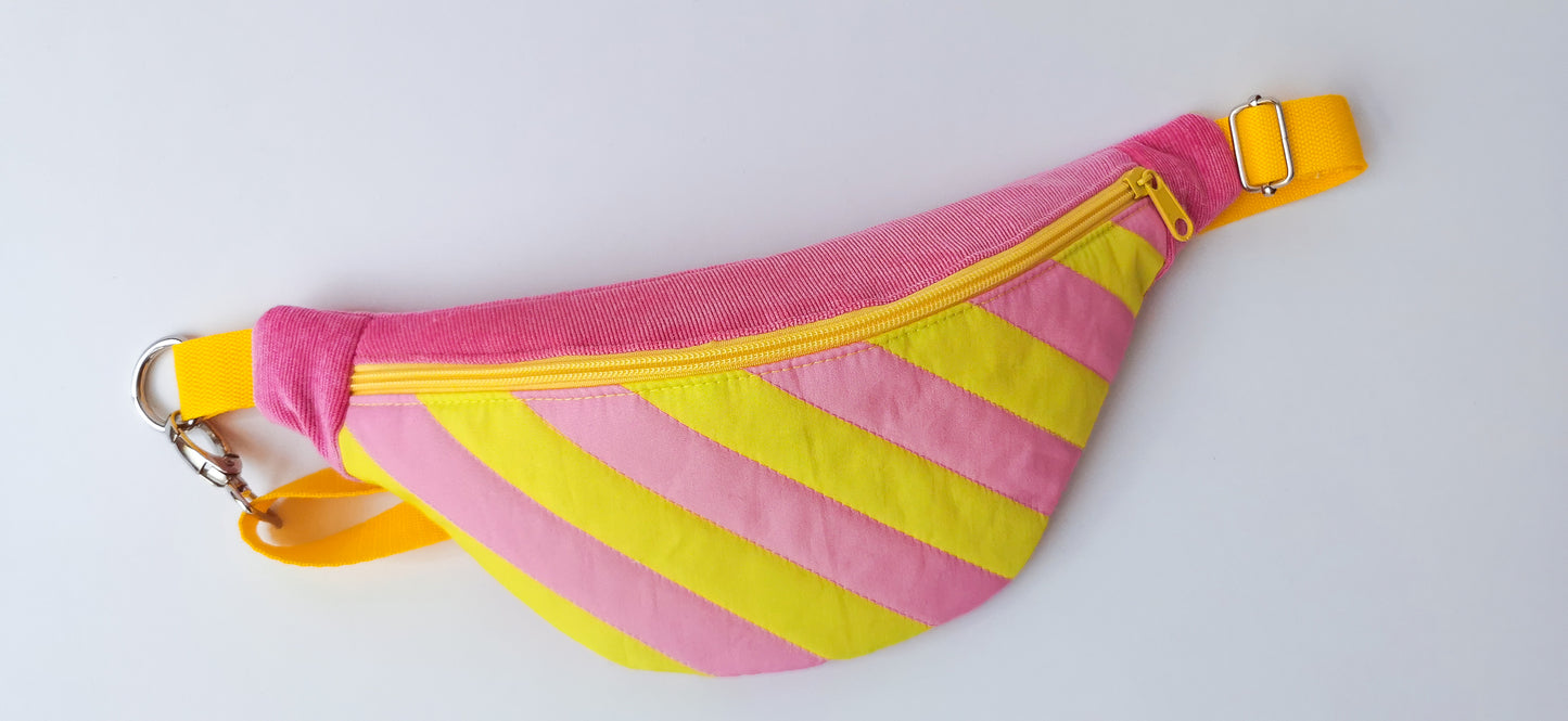 Bunte Bauchtasche Candy-Stripe Look Bag Bubblegum Streifen - 3 Farben