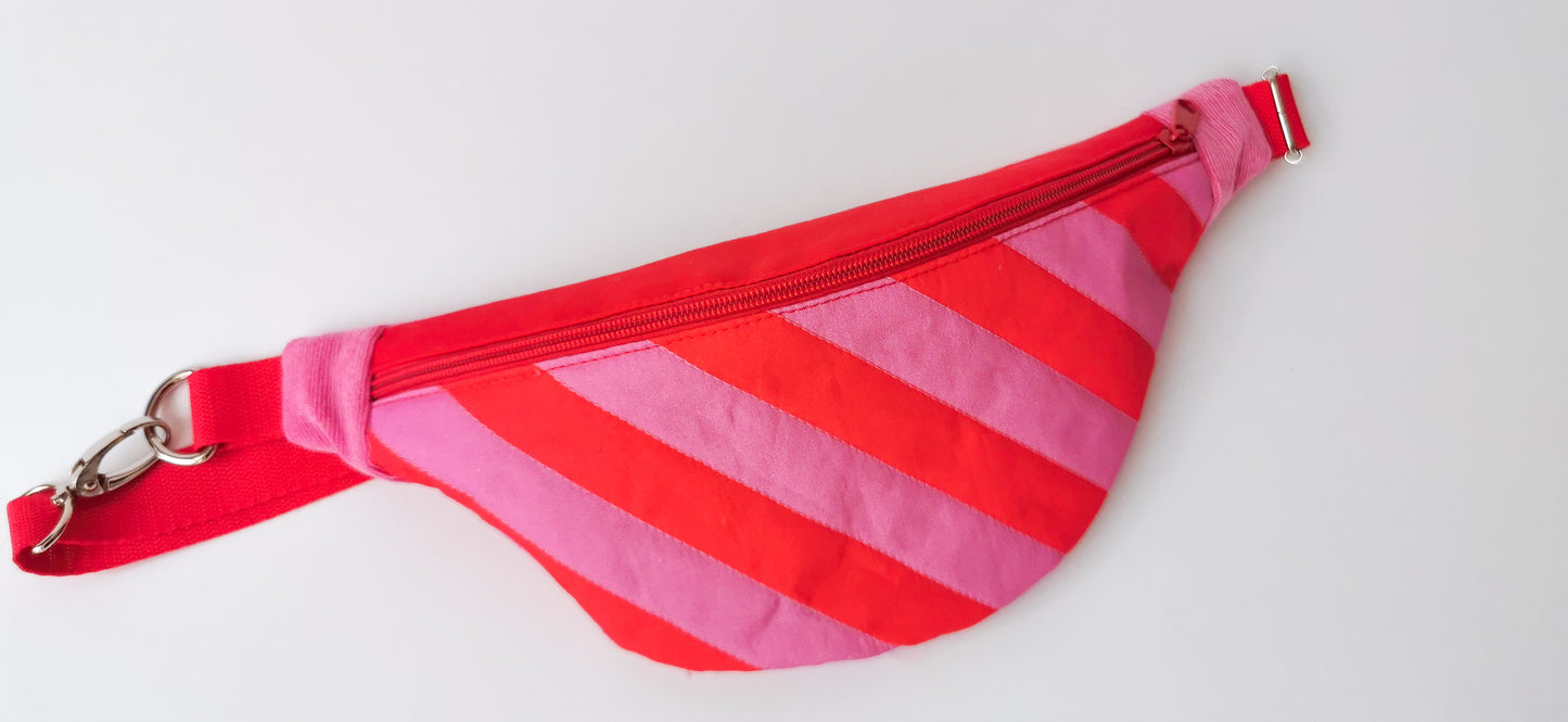 Bunte Bauchtasche Candy-Stripe Look Bag Bubblegum Streifen - 3 Farben