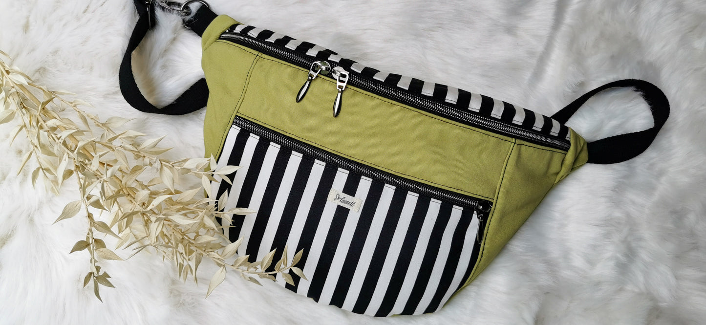 Große XL Tasche Canvas Cross Body Bag Streifen - 3 Farben