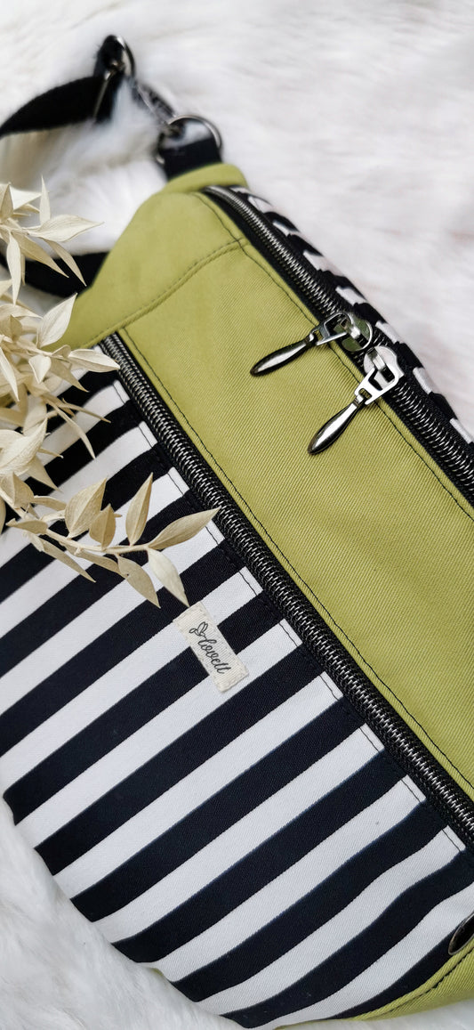 Große XL Tasche Canvas Cross Body Bag Streifen - 3 Farben