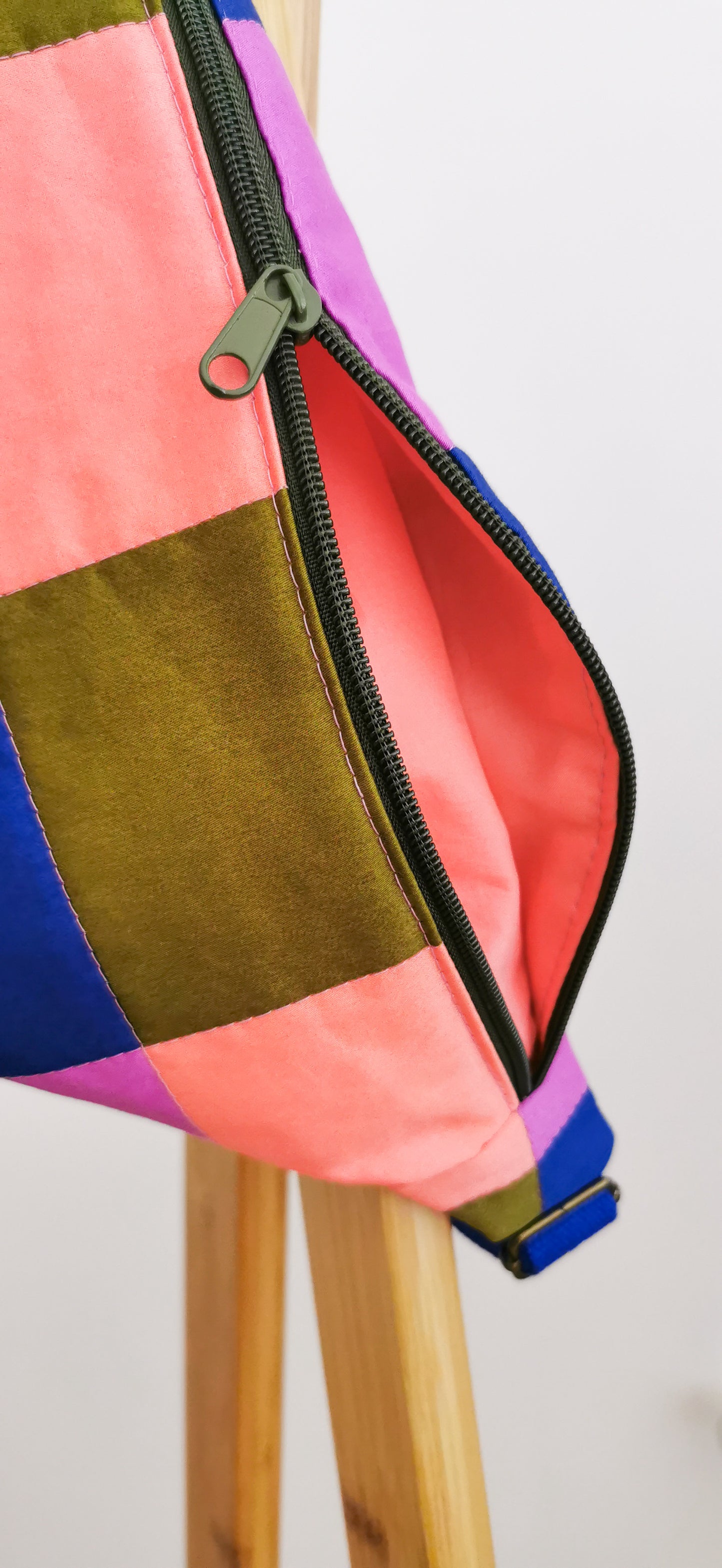 Bunte Colourblocking Hipbag Bauchtasche Cross Body Bag Karos
