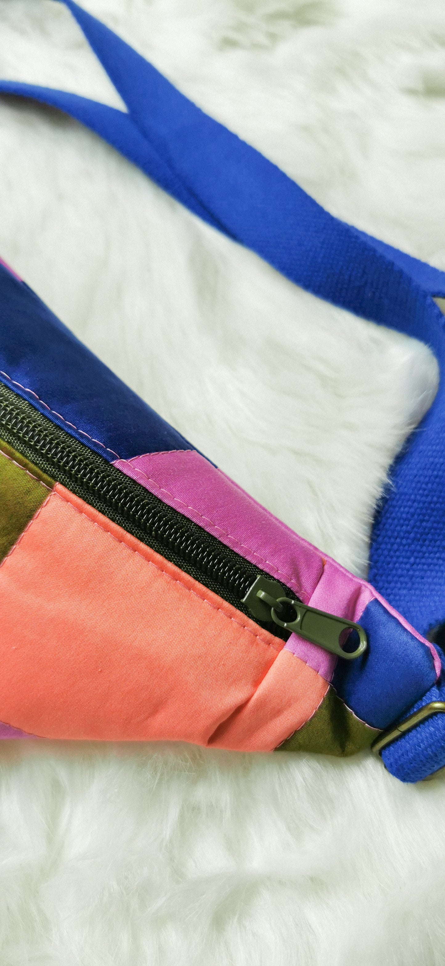 Bunte Colourblocking Hipbag Bauchtasche Cross Body Bag Karos