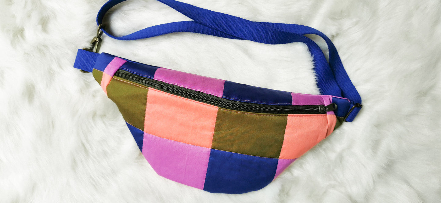 Bunte Colourblocking Hipbag Bauchtasche Cross Body Bag Karos
