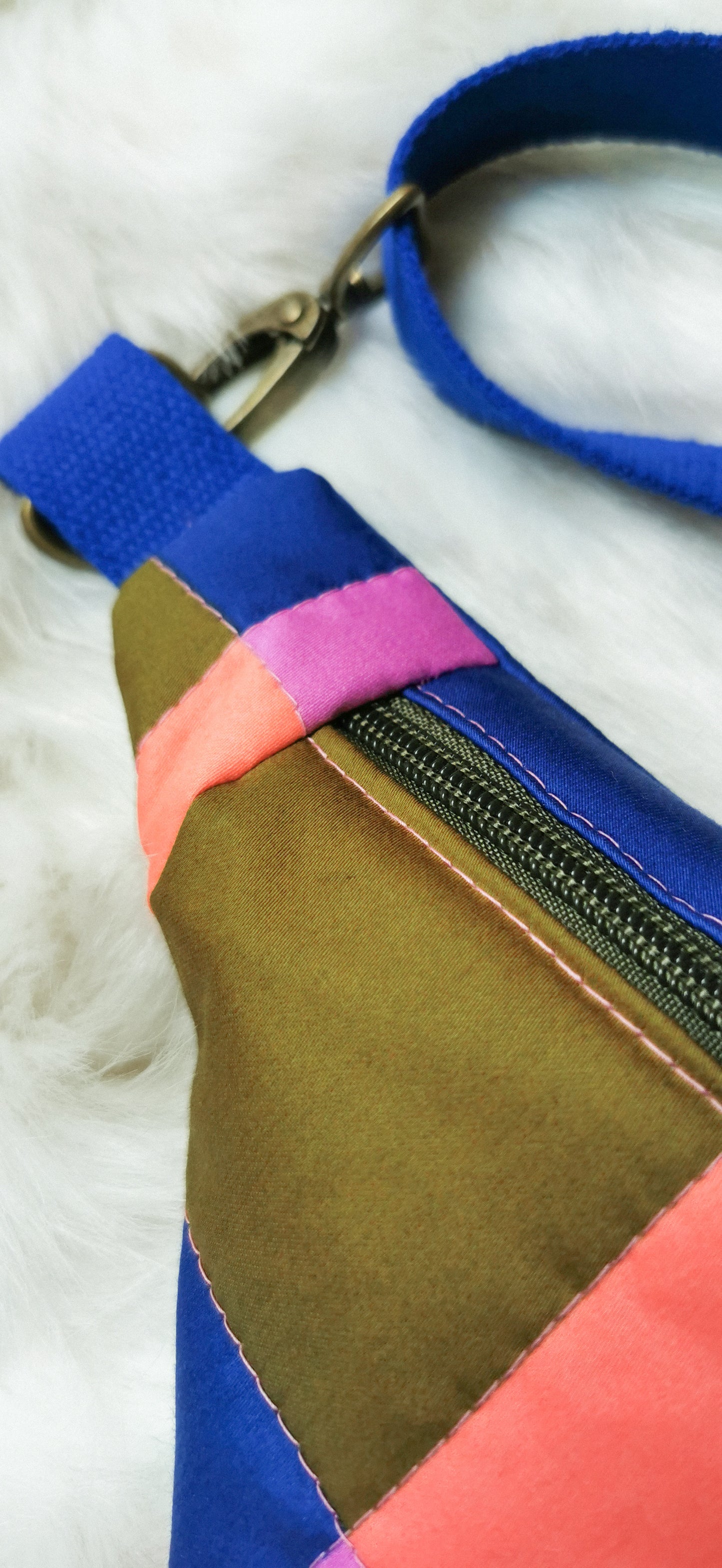 Bunte Colourblocking Hipbag Bauchtasche Cross Body Bag Karos