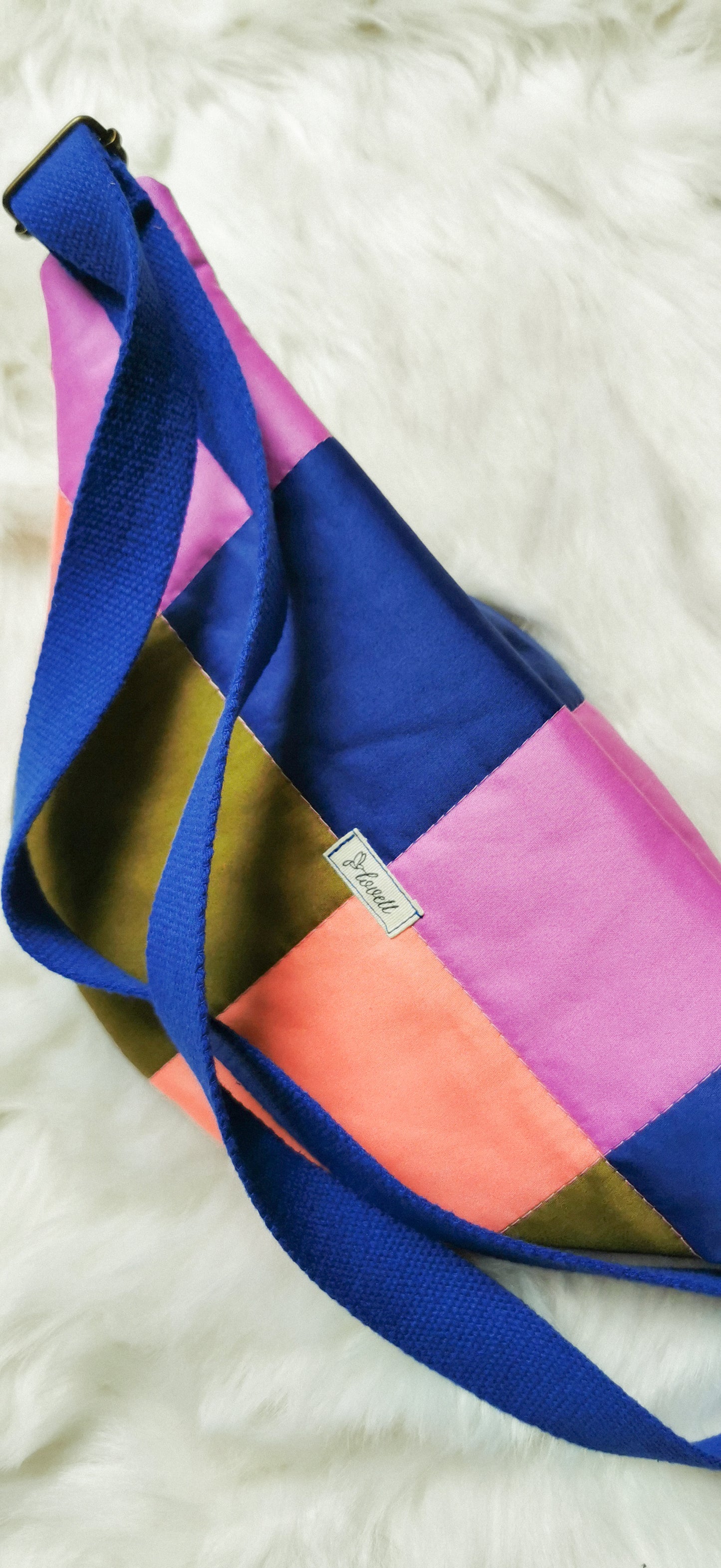 Bunte Colourblocking Hipbag Bauchtasche Cross Body Bag Karos