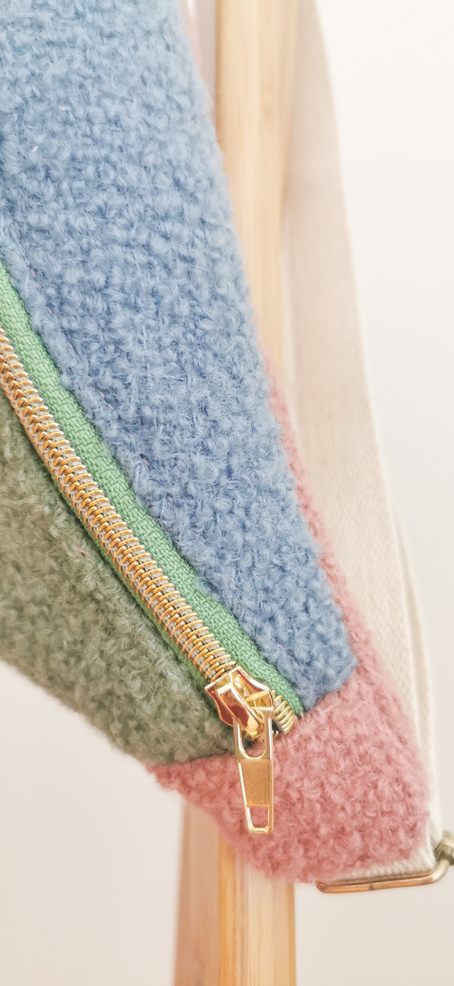 Große XL Bauchtasche Bouclé Bauchtasche Cross Body Bag Plüsch Pastell