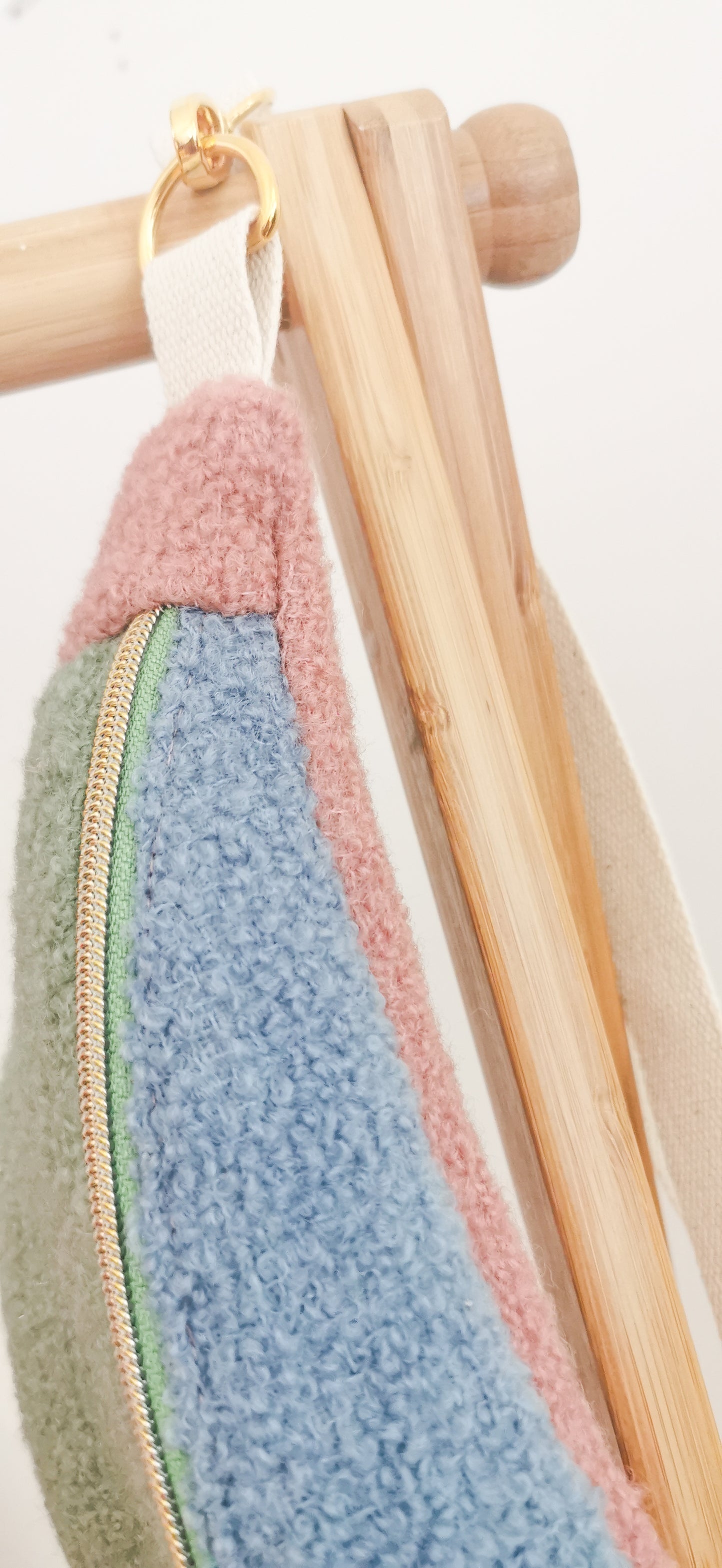 Große XL Bauchtasche Bouclé Bauchtasche Cross Body Bag Plüsch Pastell