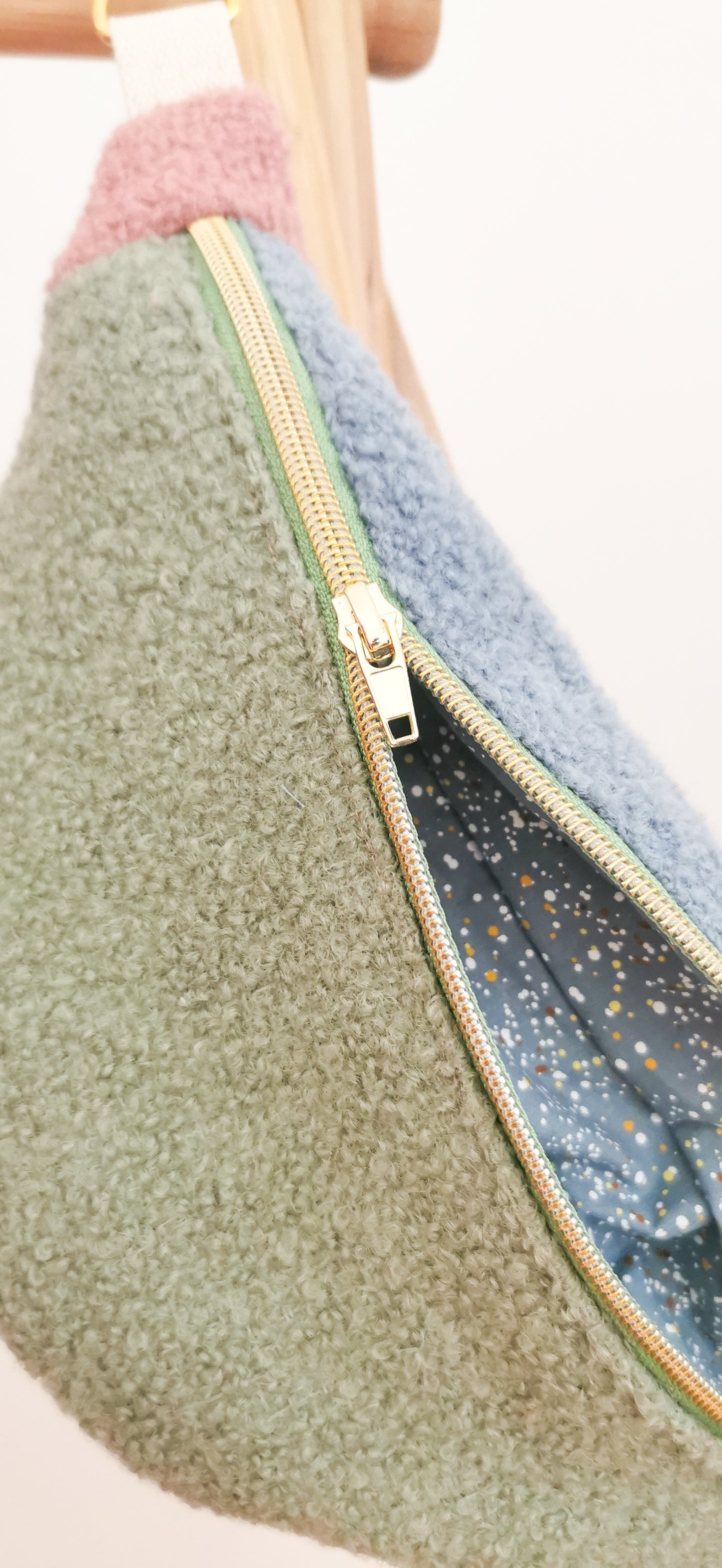 Große XL Bauchtasche Bouclé Bauchtasche Cross Body Bag Plüsch Pastell
