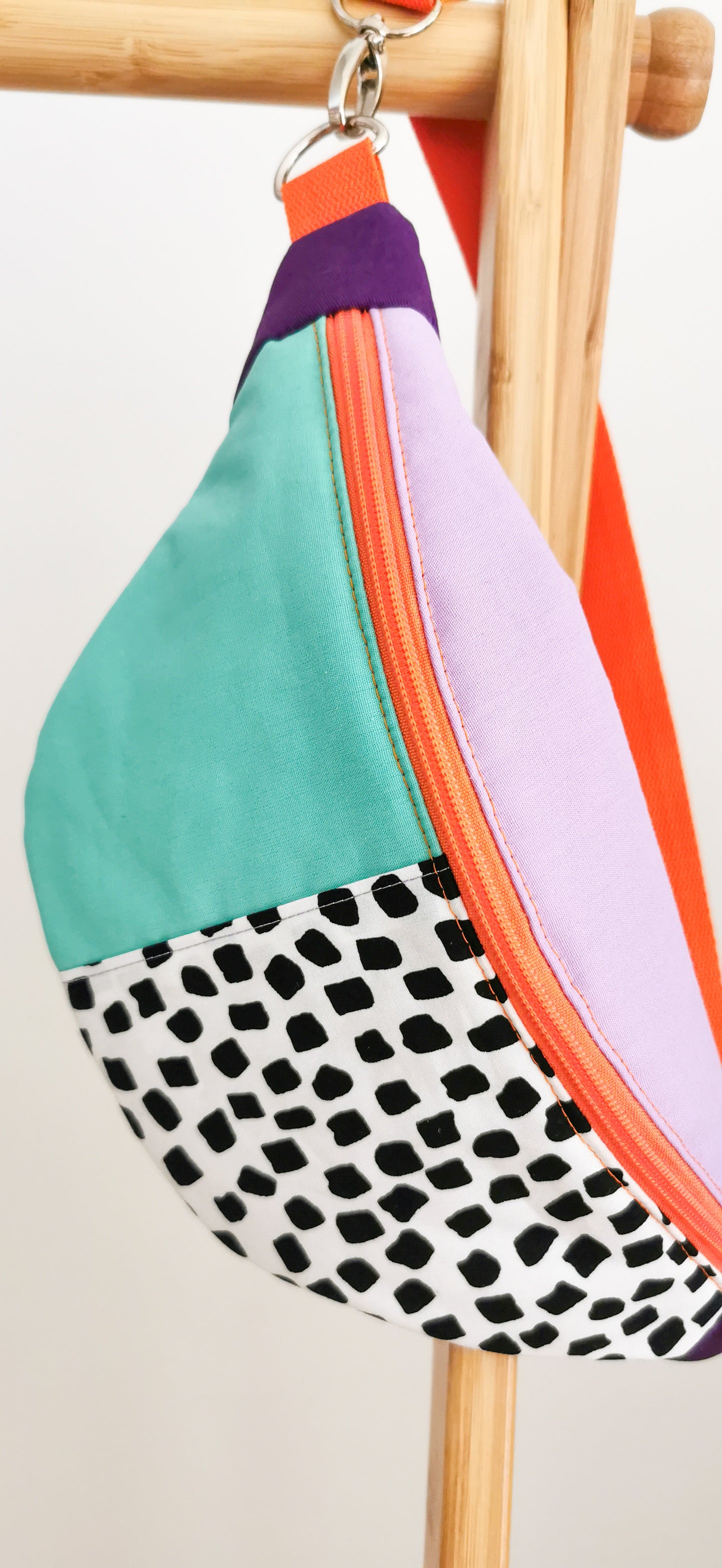 80s Hipbag Bauchtasche Cross Body Bag Tupfen Multicolor