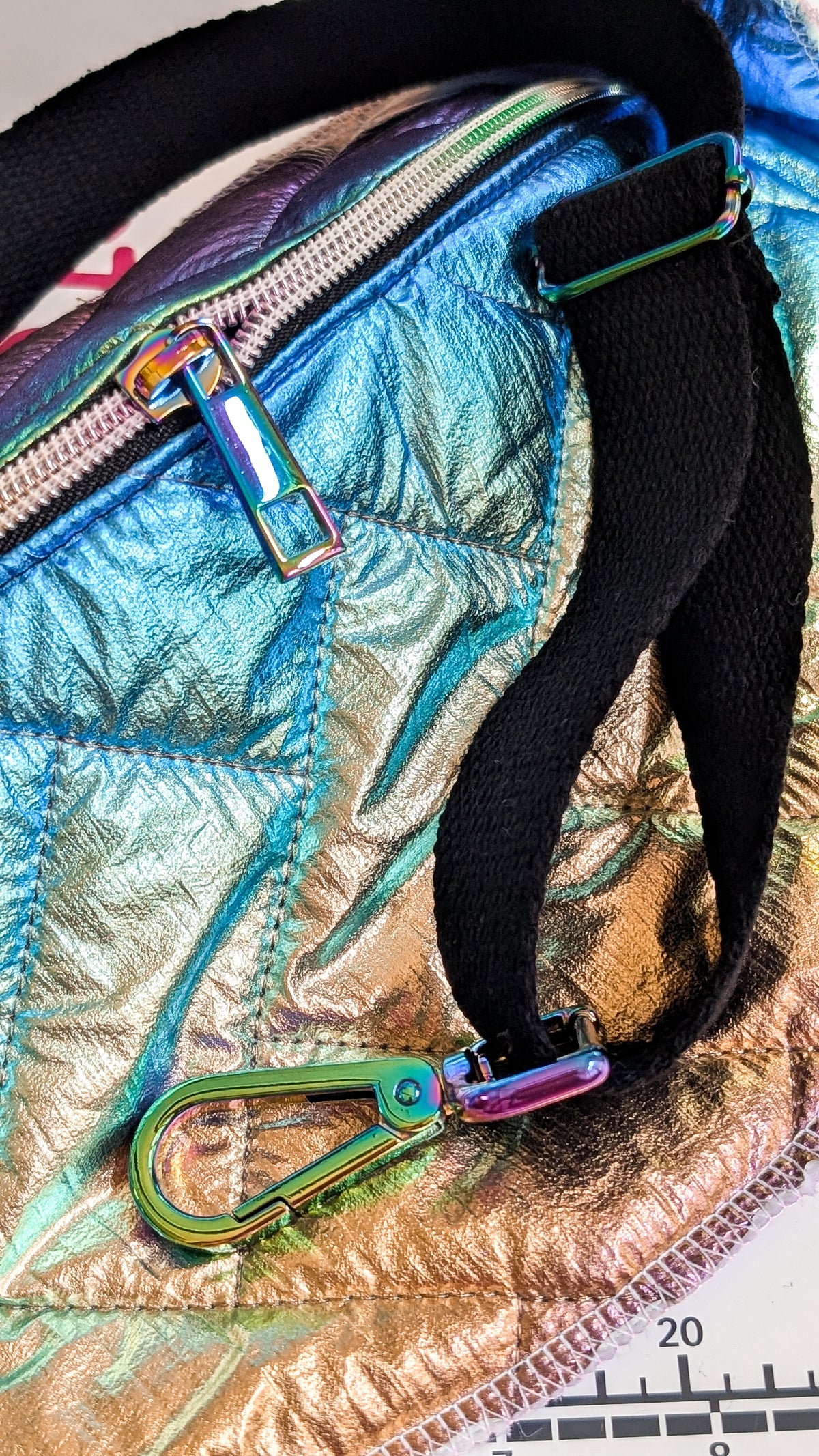 Holografische Rainbow 80s Bauchtasche Hipbag Stepper #3