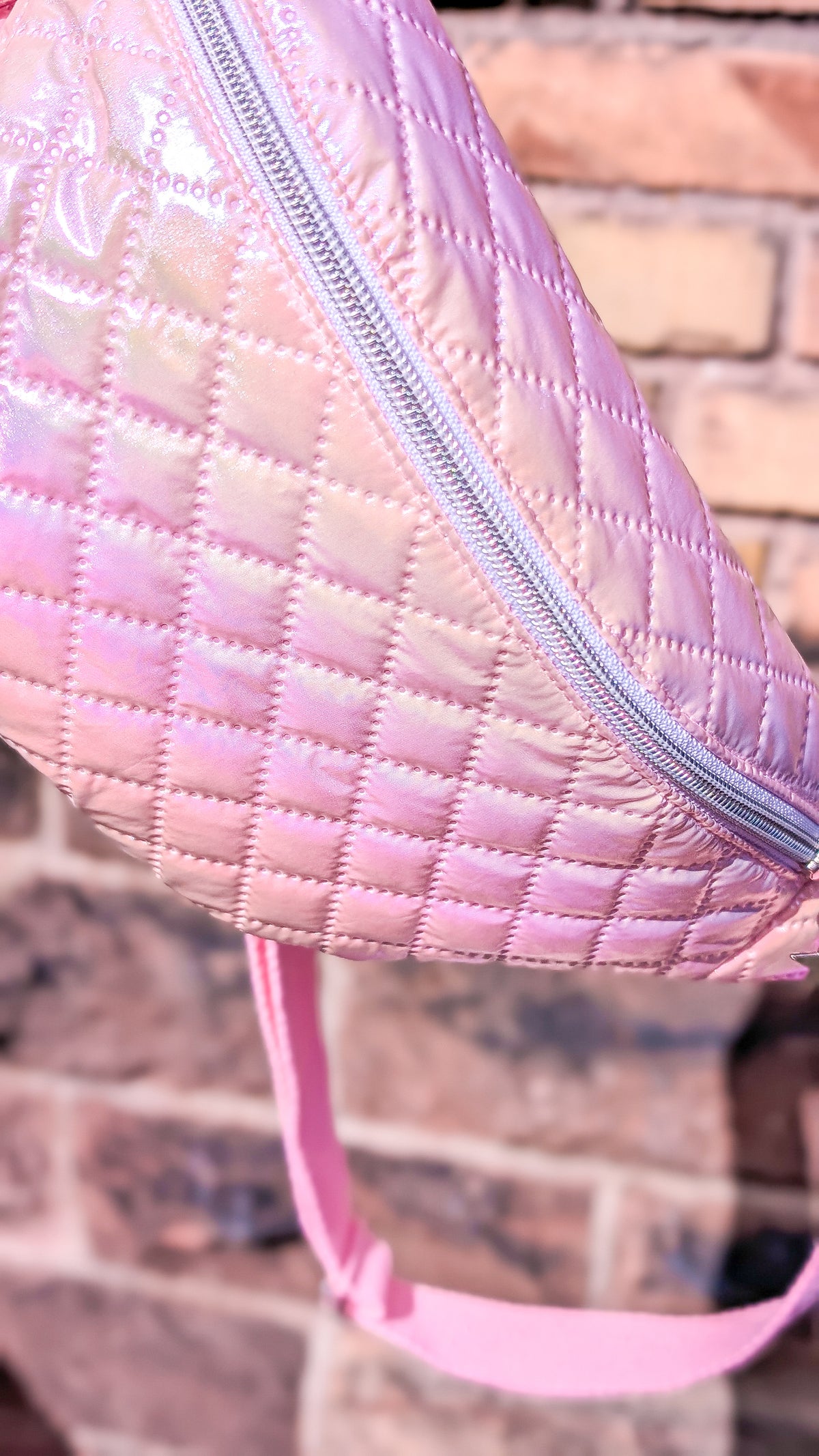 Holografische Galaxy Pastell 80s Bauchtasche Hipbag Stepper Rosa