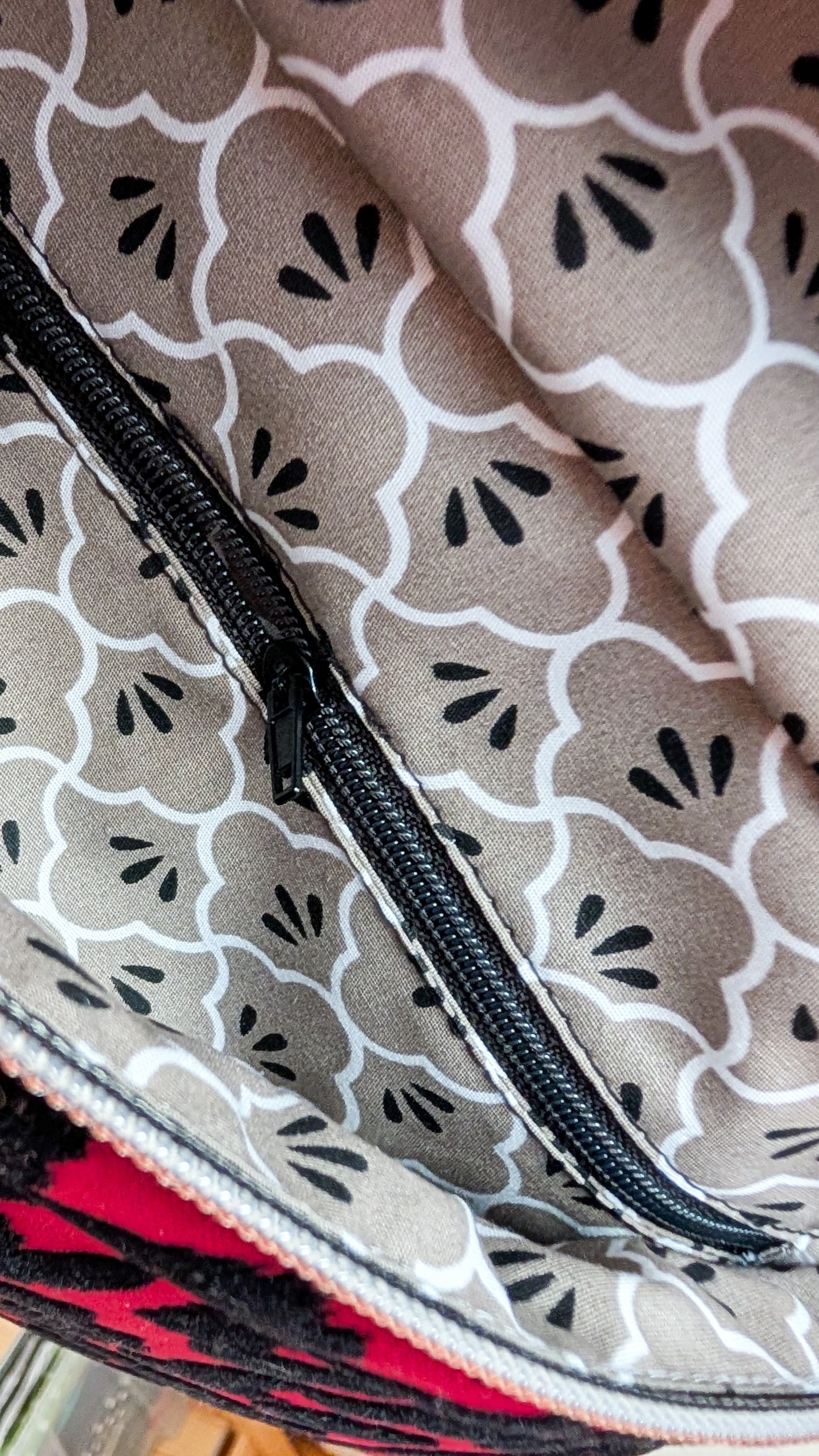 Cord XL Bauchtasche Burgund Schwarz Leopard