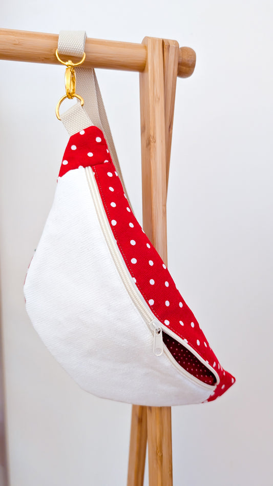 Hipbag Rot/weiße Mushroom Fliegenpilz Cord Bauchtasche