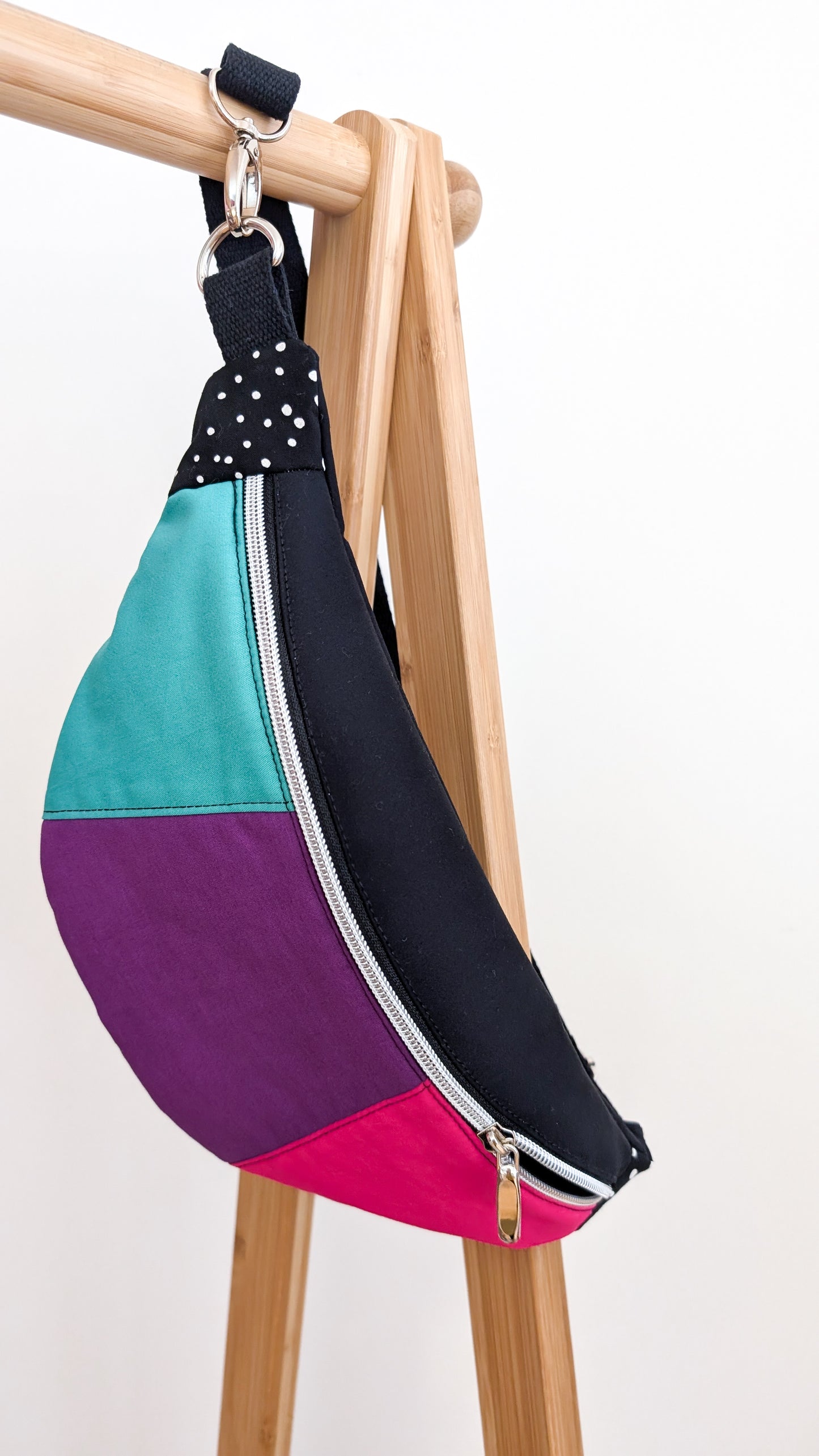 Bunte 80s Colorblocking Hipbag Bauchtasche Butterfly Bag #1