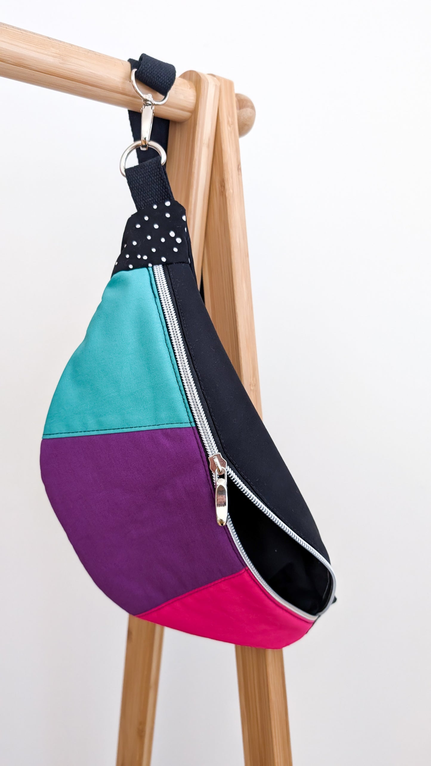 Bunte 80s Colorblocking Hipbag Bauchtasche Butterfly Bag #1