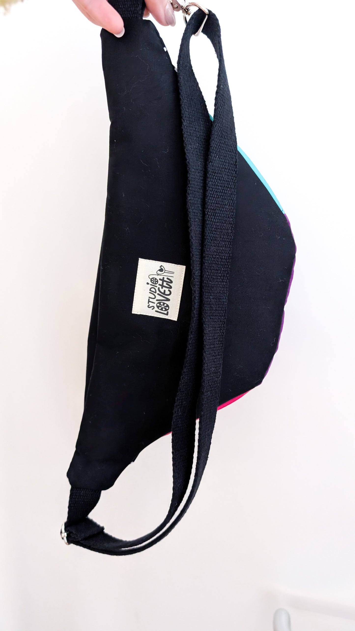 Bunte 80s Colorblocking Hipbag Bauchtasche Butterfly Bag #1