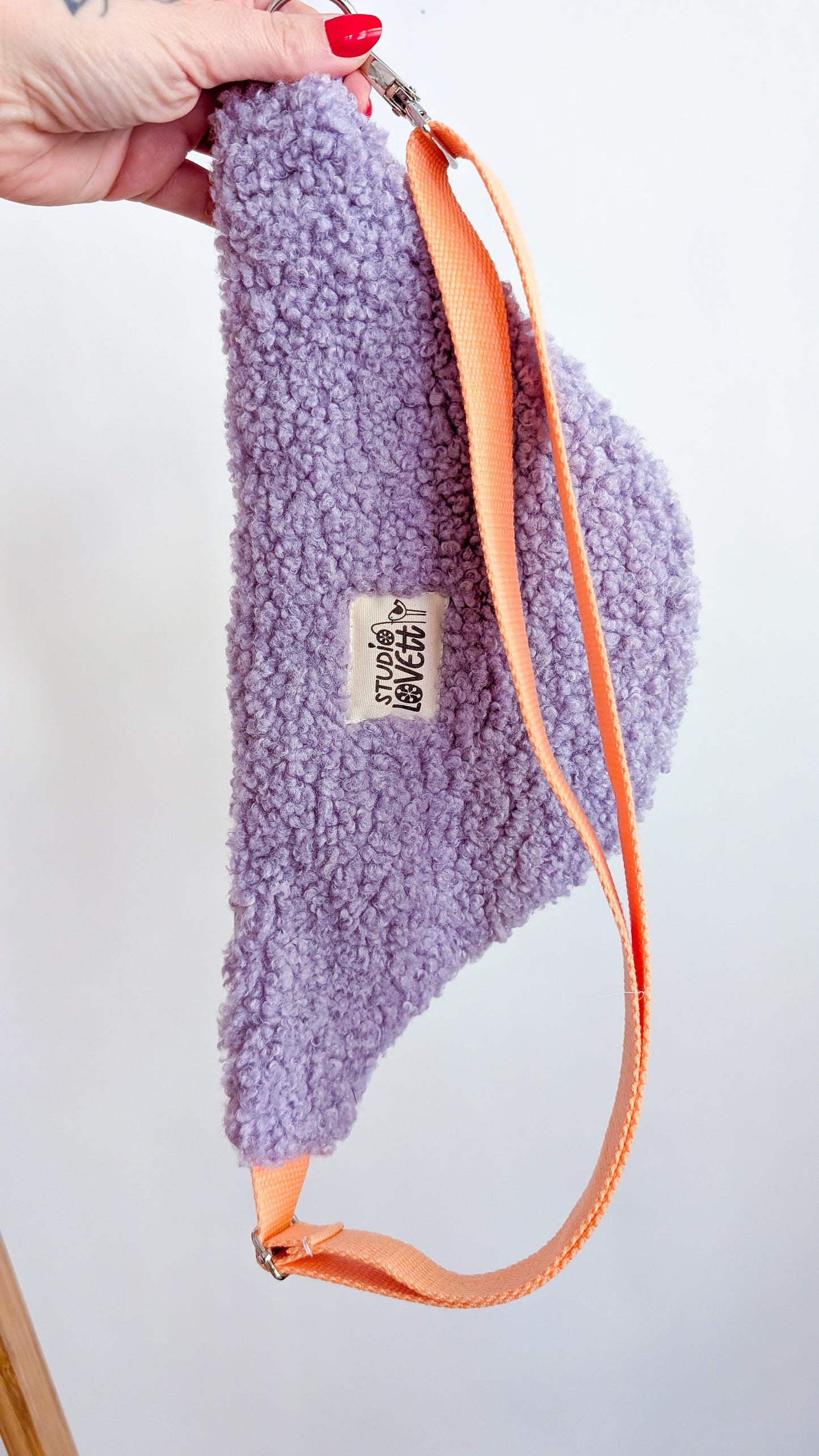 Zero Waste Bauchtasche Pastell Flieder/Peach/Mint Plüsch Einzelstück