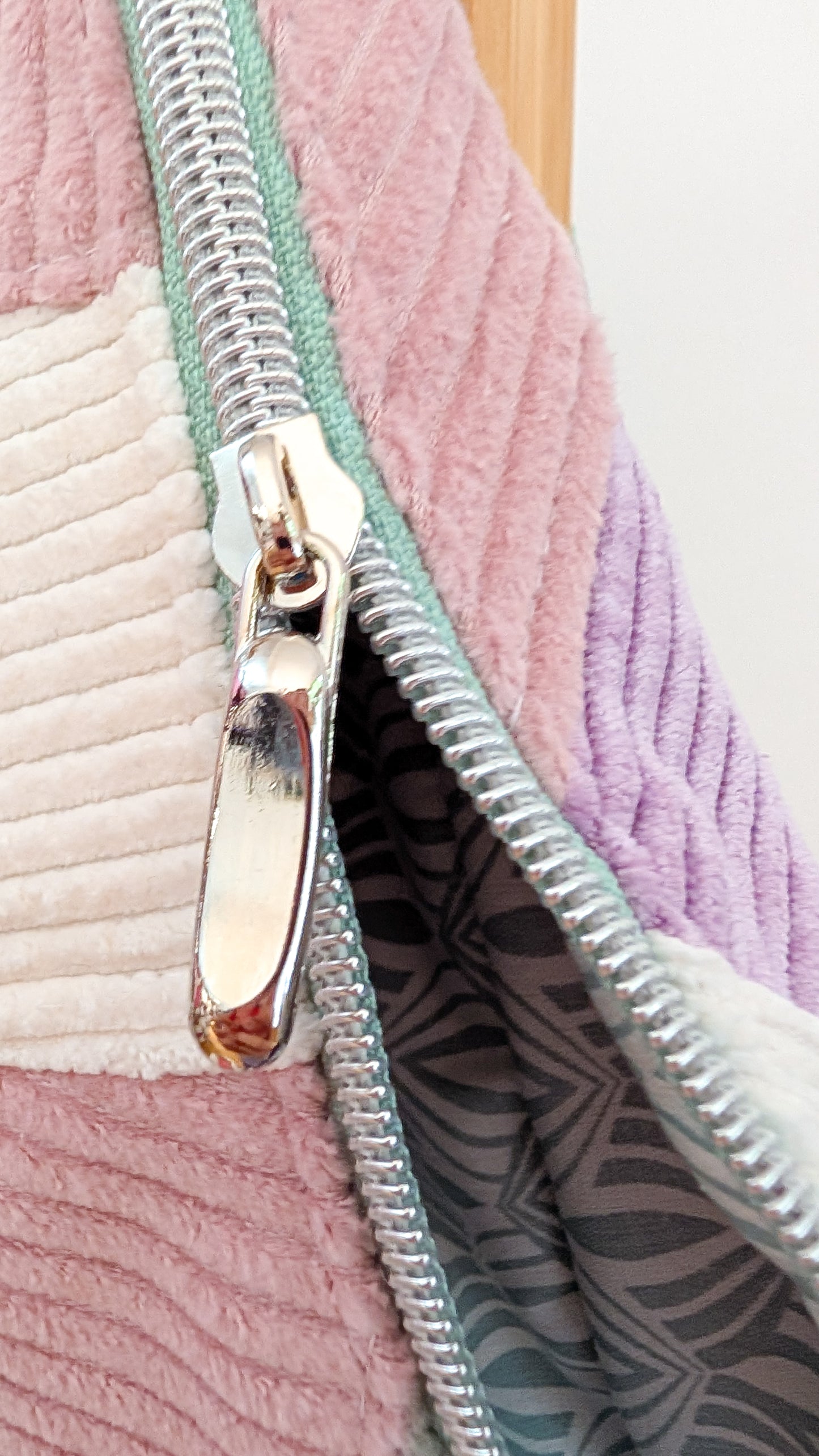 Zero Waste Hip Bag Patchwork - Bauchtasche Cord Pastell Einzelstück
