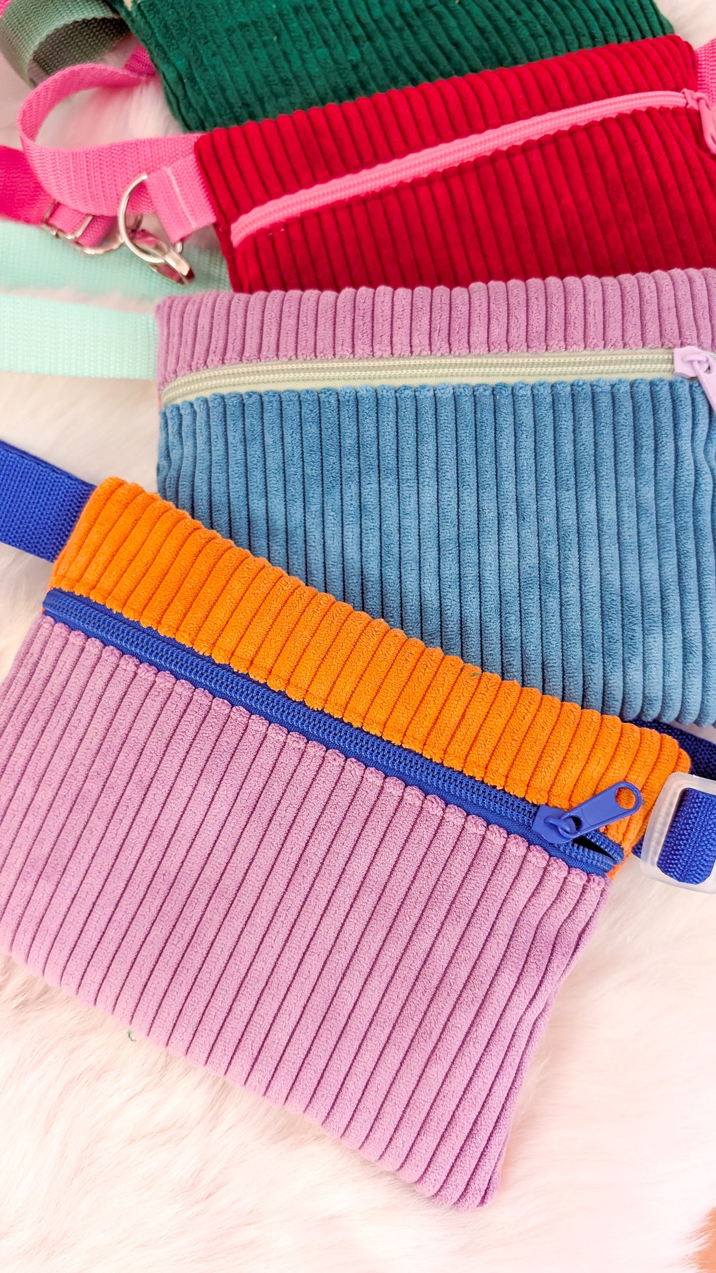 Kiddie Bag - Cord Colorblock Kids Bauchtasche für Mama und Kind - 4 Styles