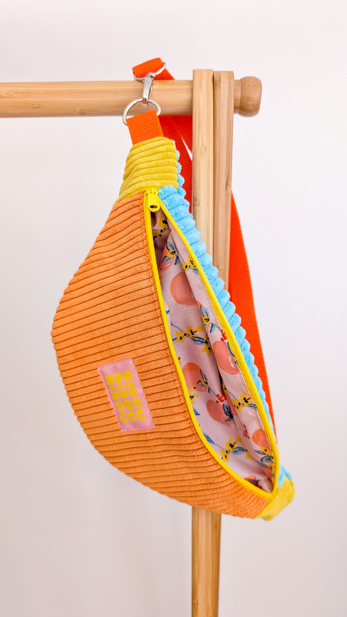 Bunte Colorblocking Cord Hipbag Bauchtasche Tasche