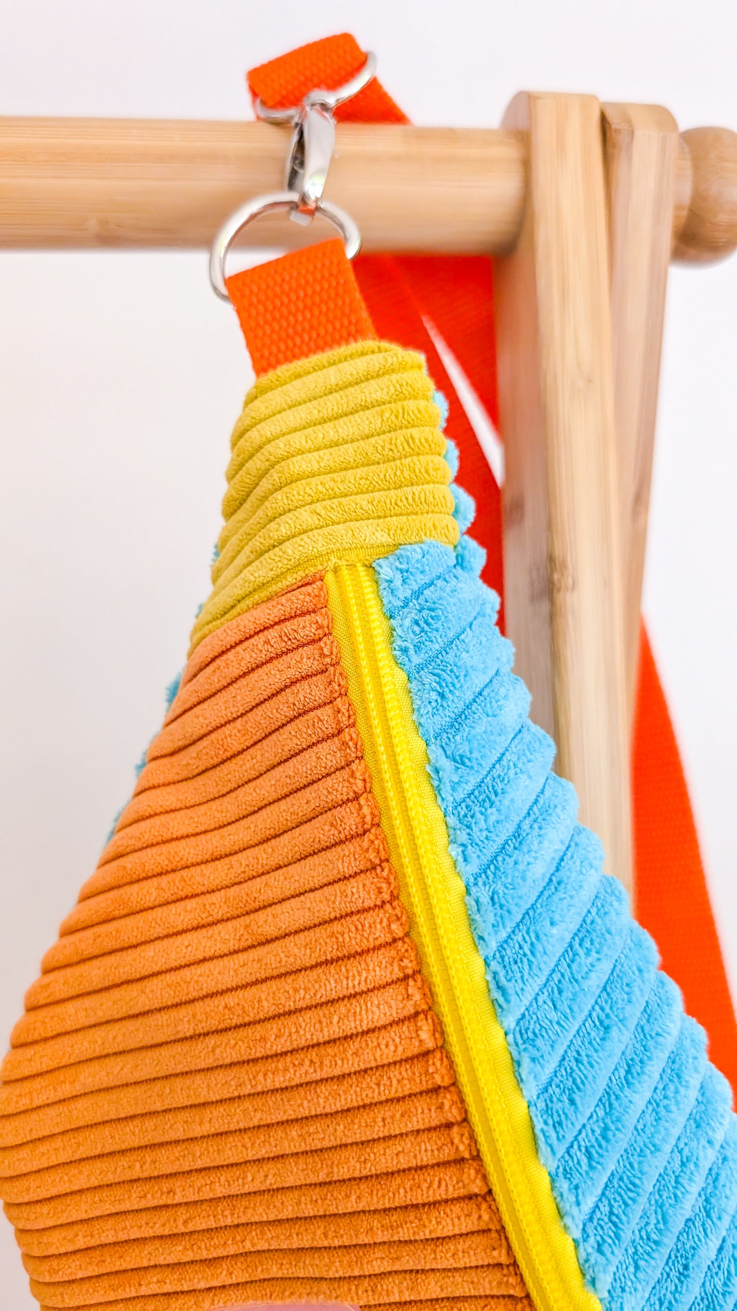 Bunte Colorblocking Cord Hipbag Bauchtasche Tasche