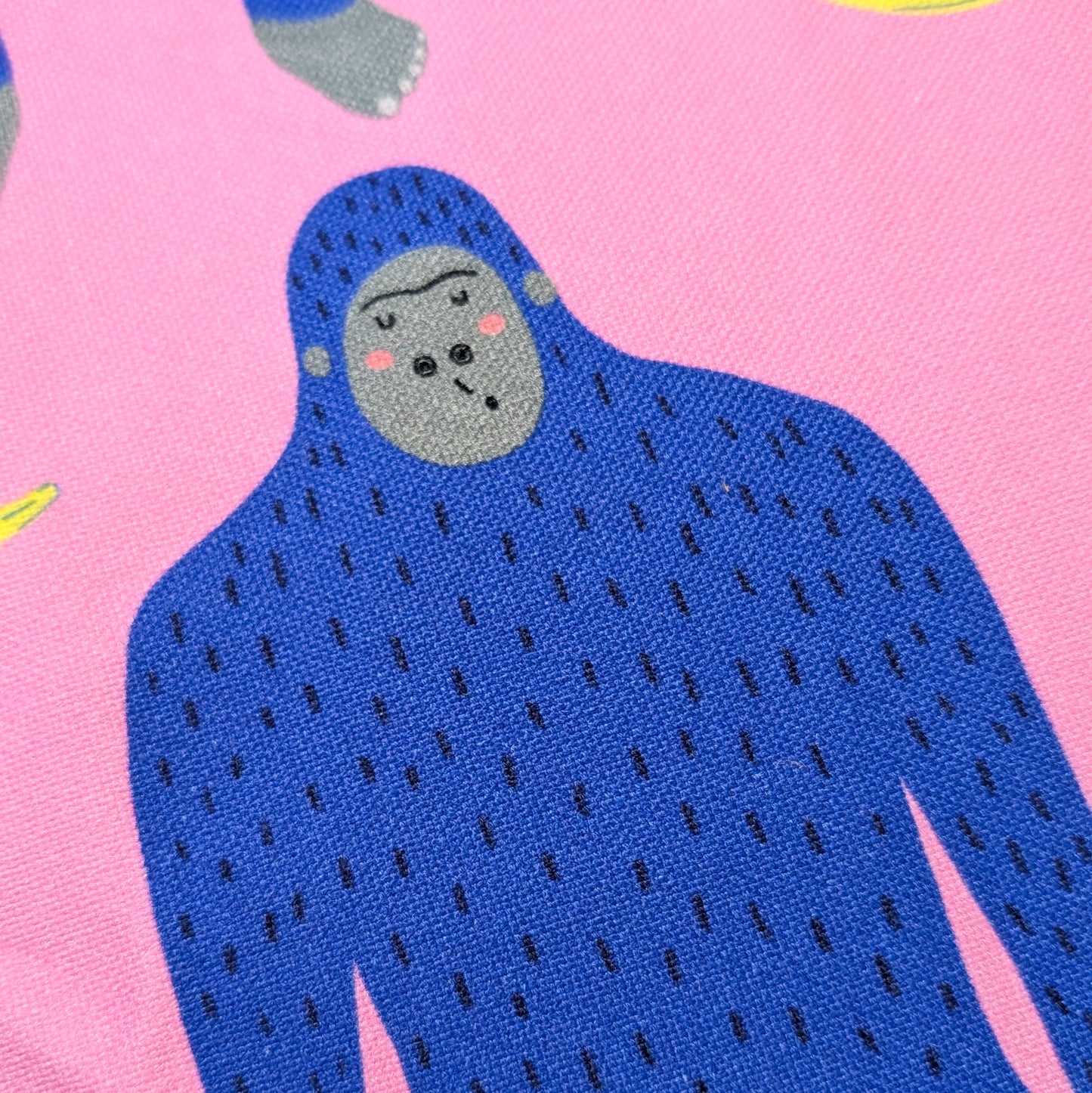 Bunte Bauchtasche Pink/Blau mit Affen & Bananen – 4 Stimmungen: Moody, Zen, Happy, Grumpy