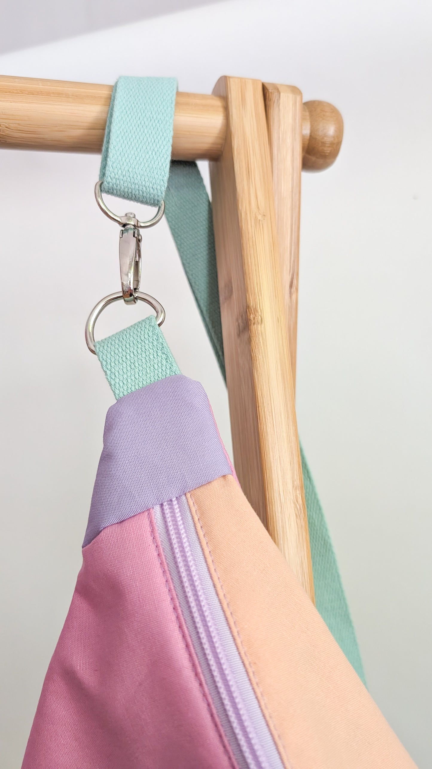 80s Hipbag Bauchtasche Cross Body Bag Tupfen Pastell Rosa, Peach & Flieder #4