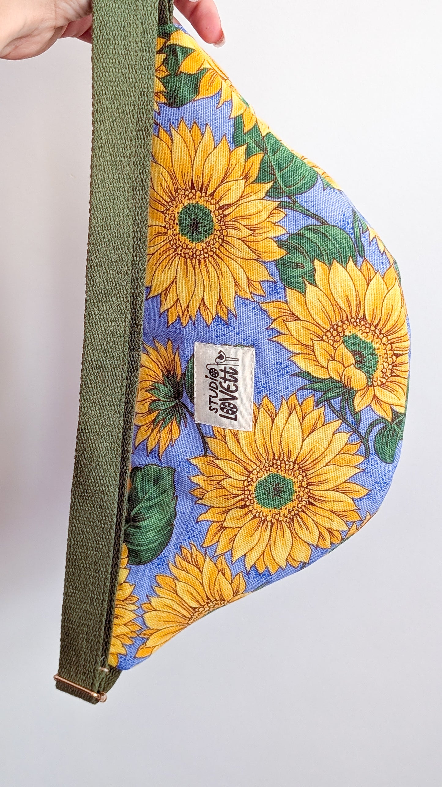 Upcycling Cord Bauchtasche Granny Sonnenblumen Hipbag