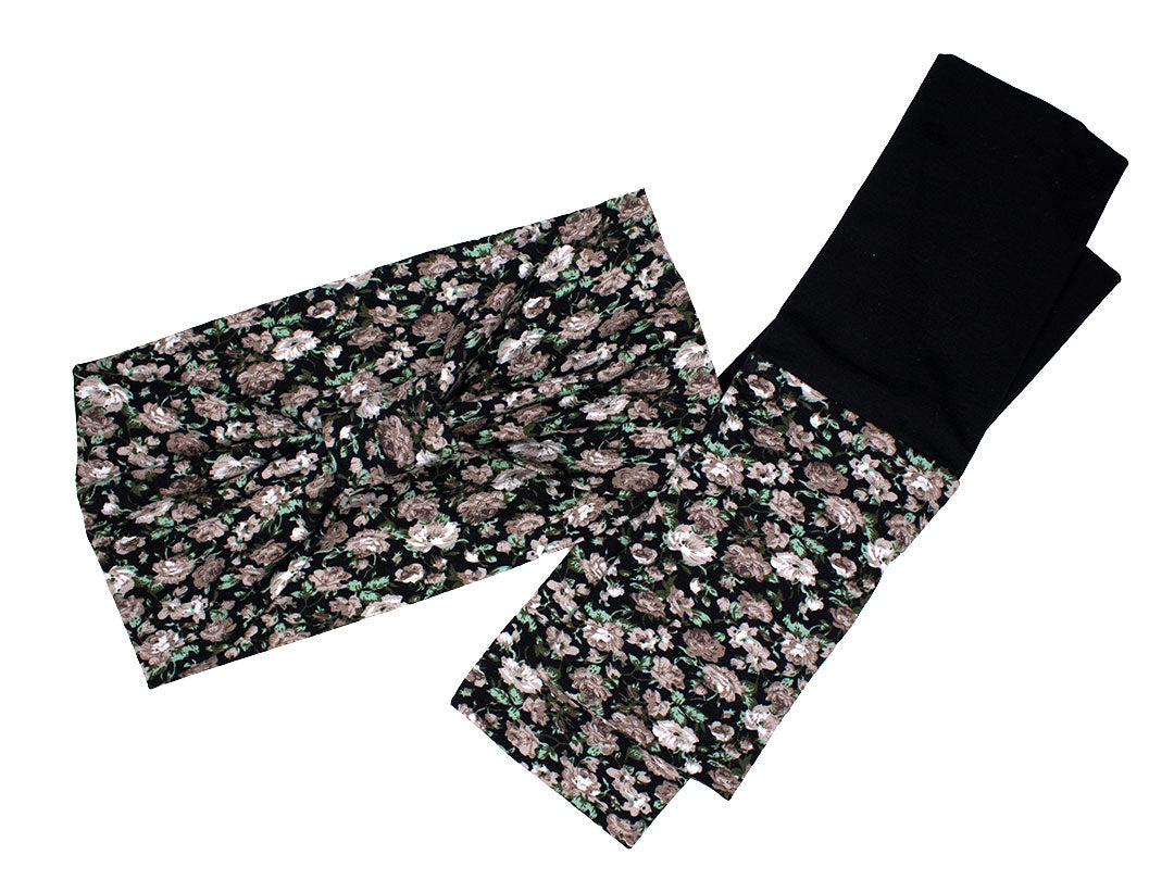Turban Stirnband + Armstulpen Vintage Blumen