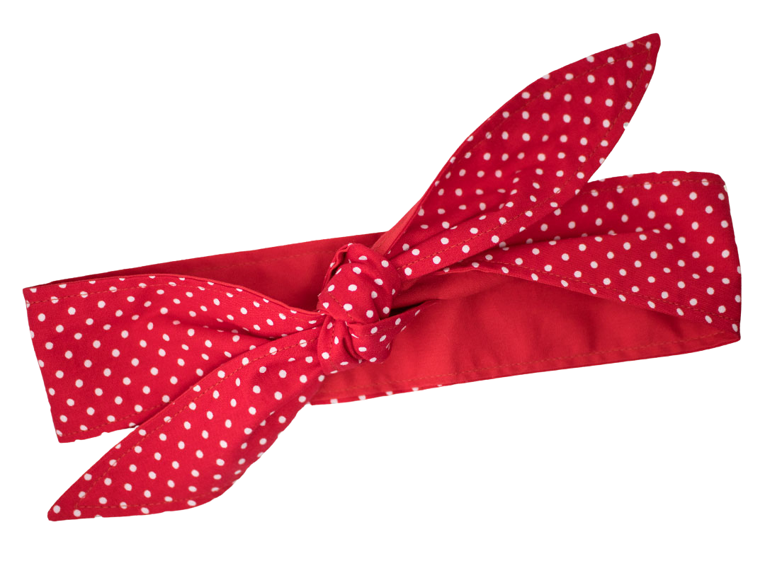 MAE_02 Wende Bandana Haarband Polkadots ROT