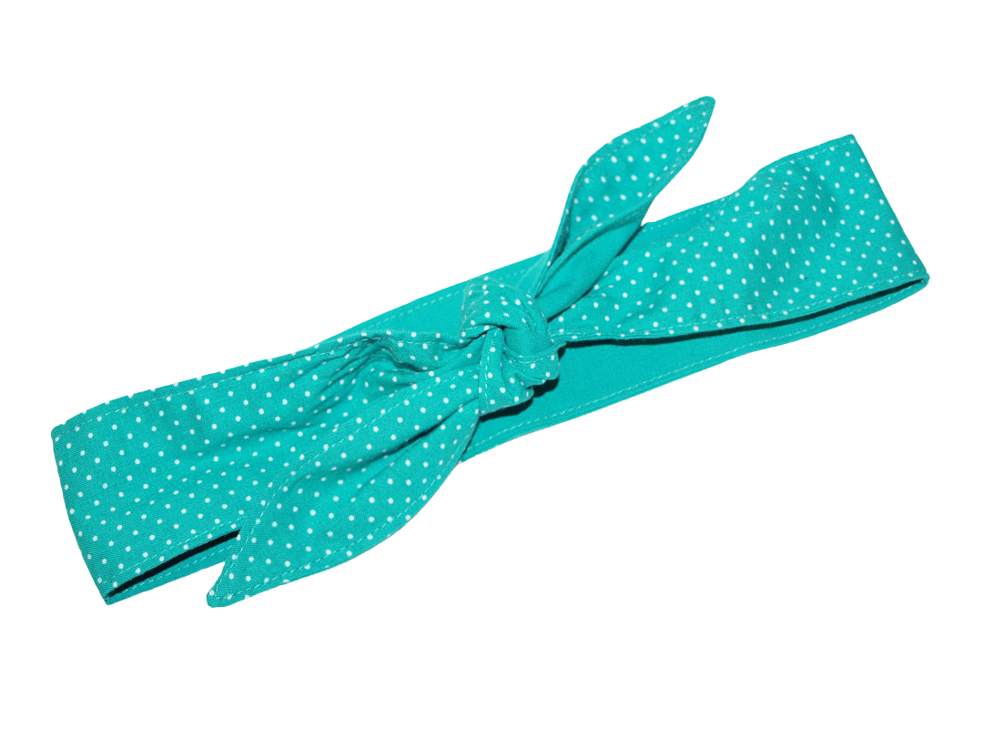 MAE_52 Wende Bandana Haarband Türkis Polkadots
