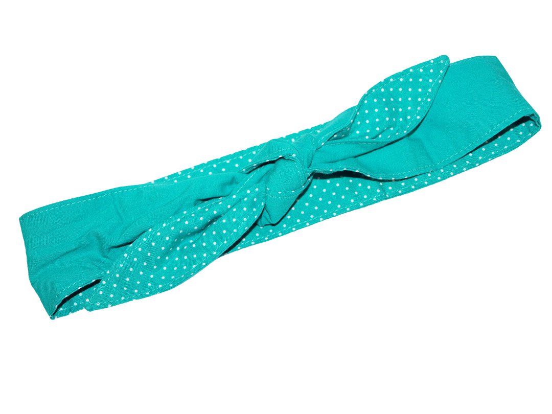 MAE_52 Wende Bandana Haarband Türkis Polkadots