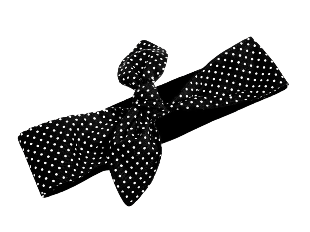 MAE_06 Wende Bandana Haarband Polkadots Schwarz