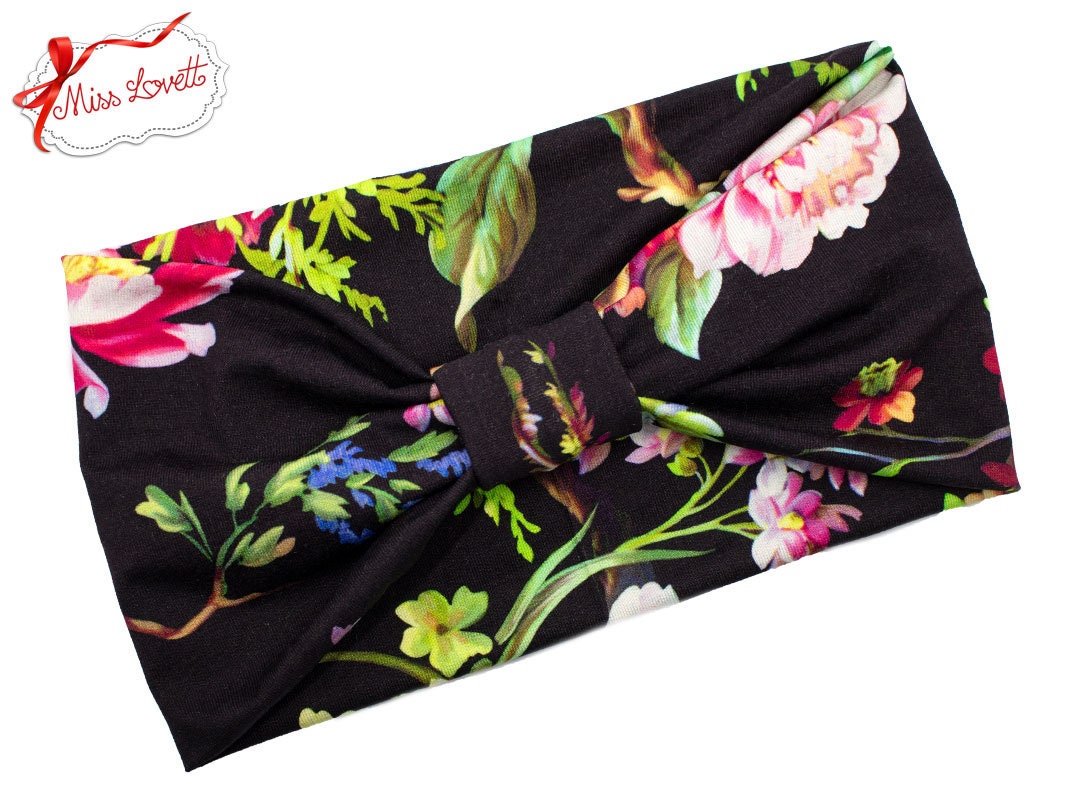 Verspieltes Turban Stirnband Tropisch mit Blumen