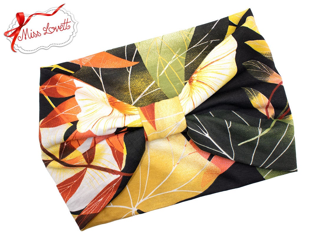 Herbstliches Turban Stirnband TROPICAL SUNRISE Hibiskus