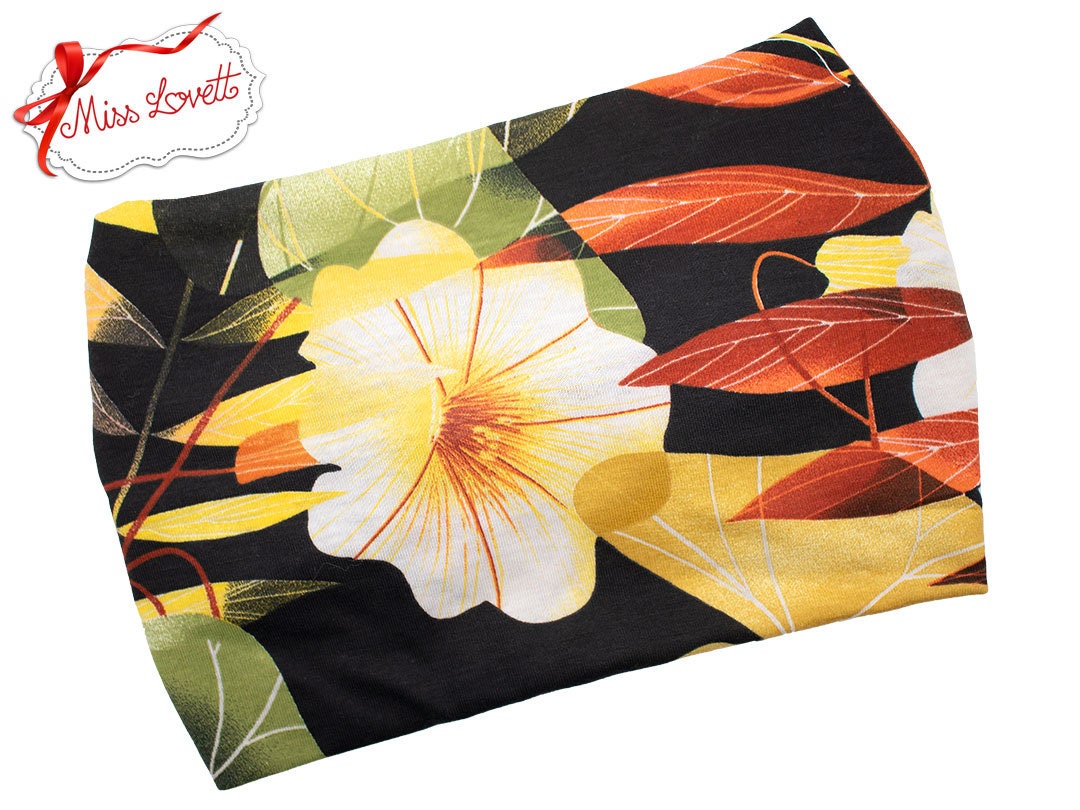 Herbstliches Turban Stirnband TROPICAL SUNRISE Hibiskus