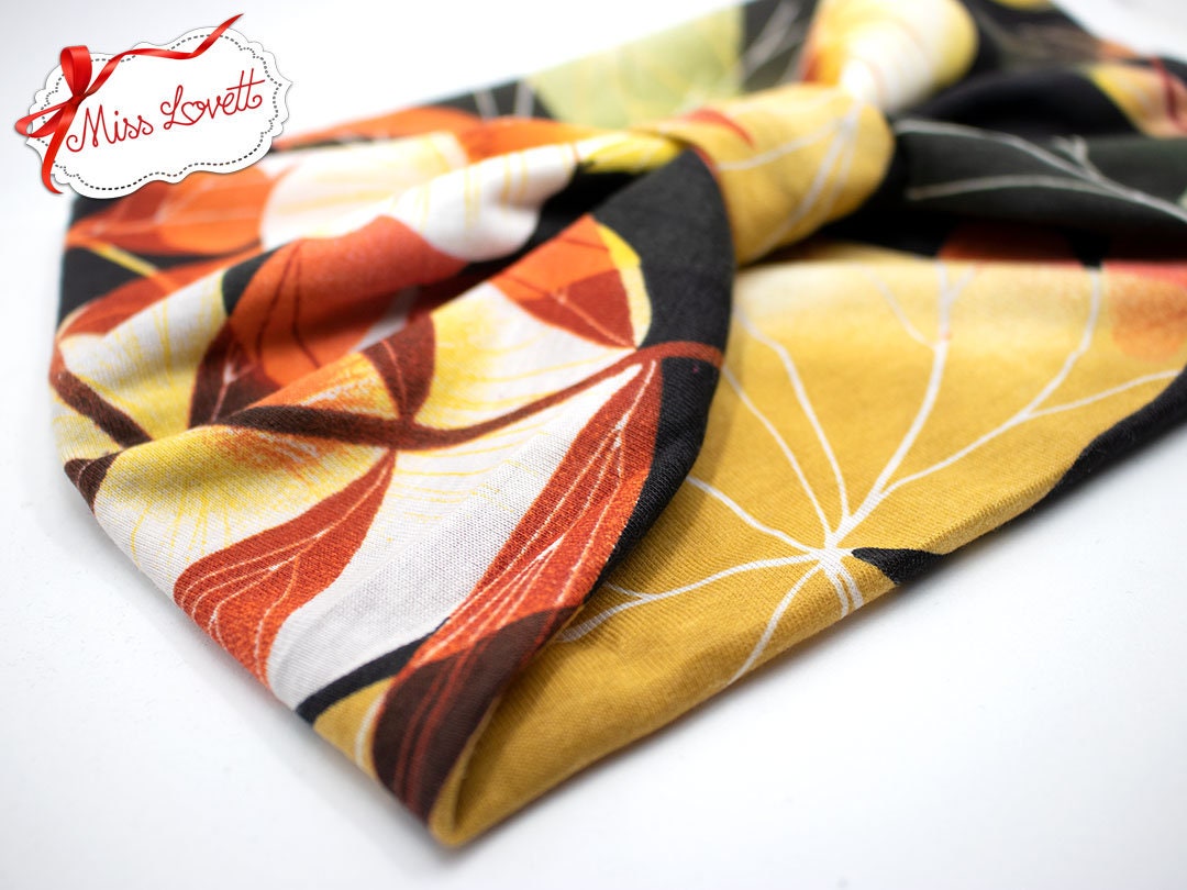 Herbstliches Turban Stirnband TROPICAL SUNRISE Hibiskus
