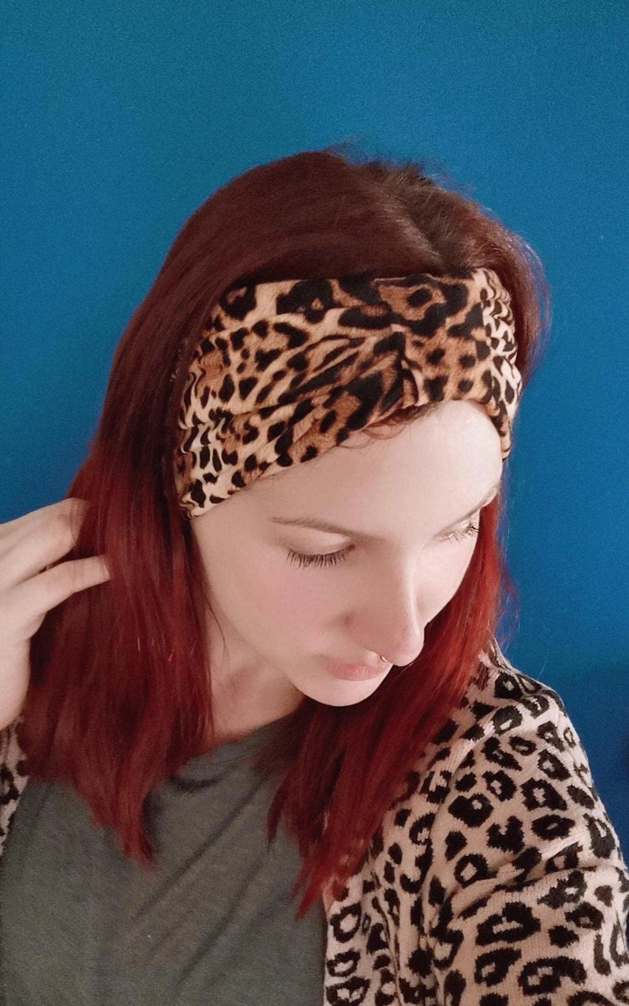 BELLA_14 Rockabilly Turban Stirnband LEOPARD