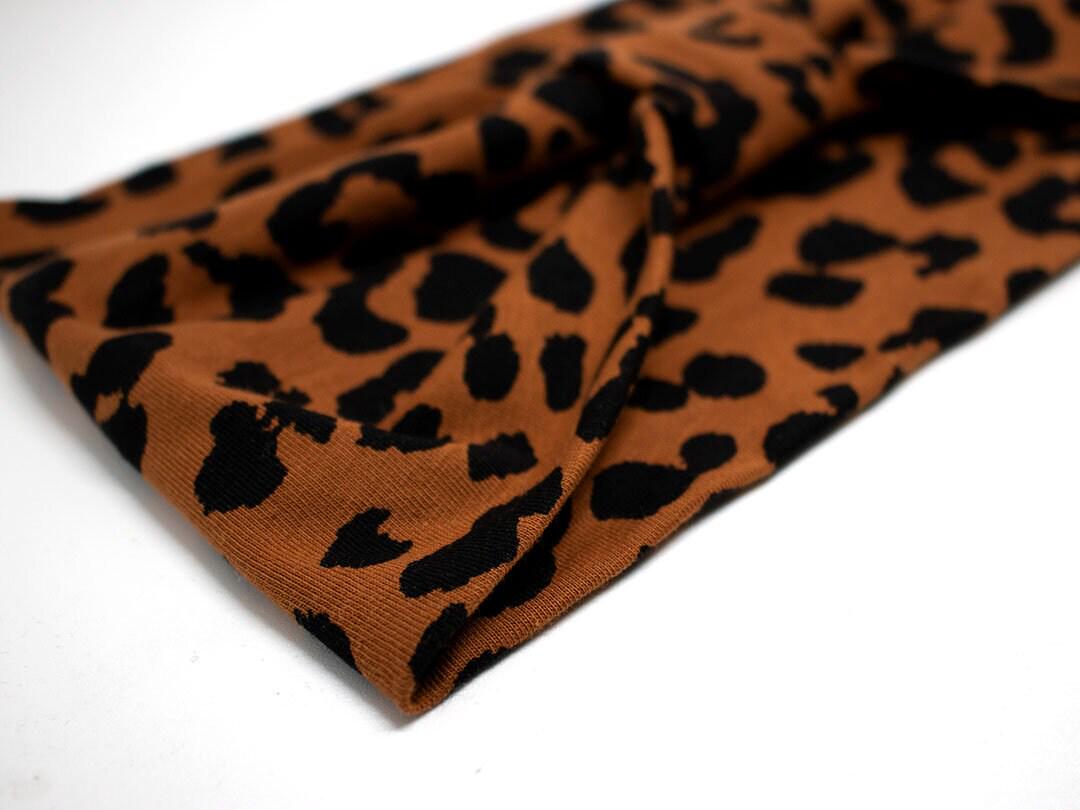 BELLA_88 Turban Stirnband Caramel/Schwarz Leopard