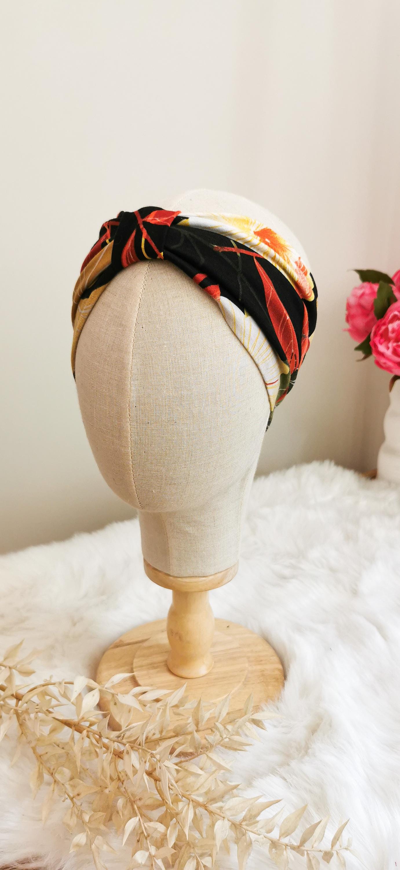 Herbstliches Turban Stirnband TROPICAL SUNRISE Hibiskus