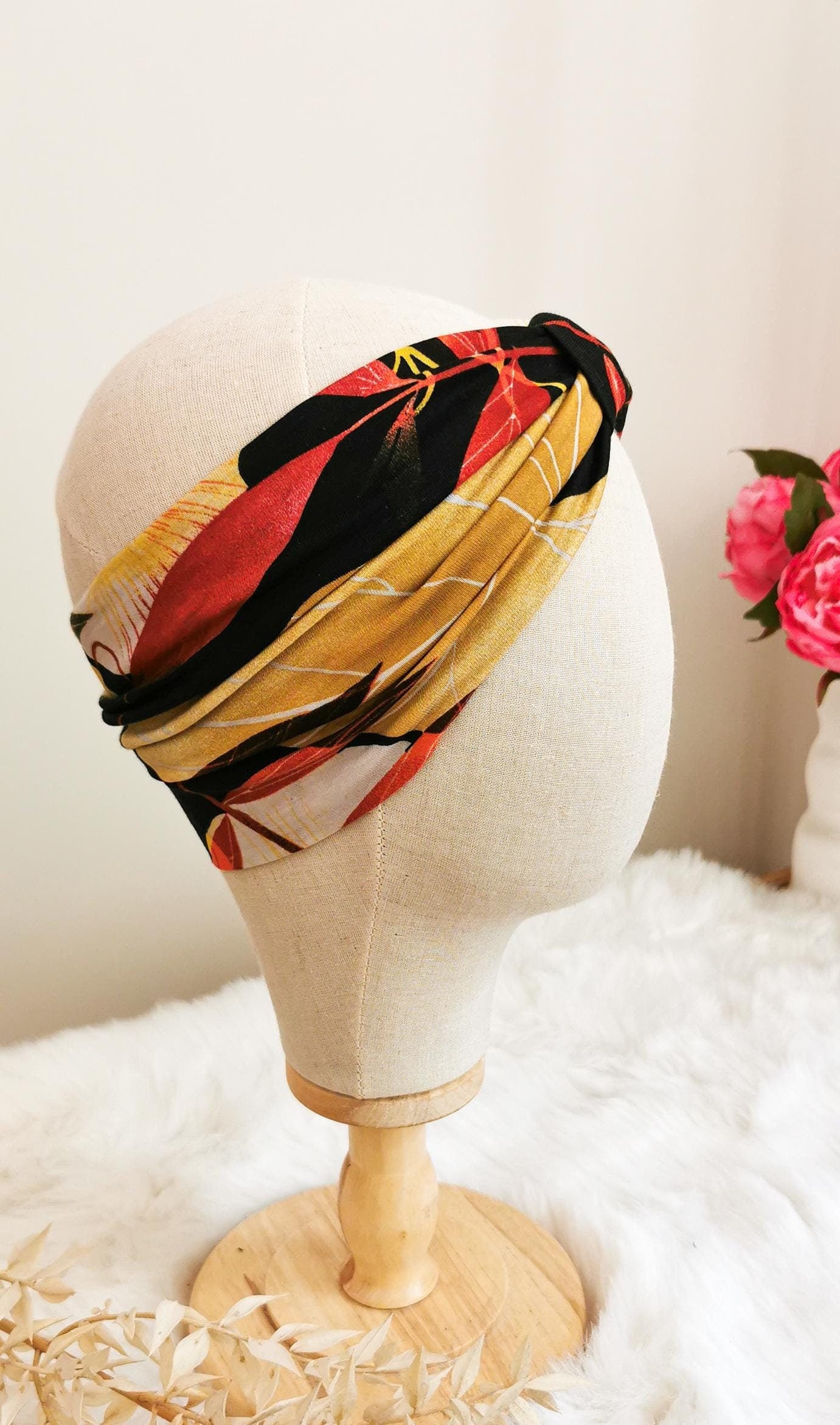 Tropisches Turban Stirnband in herbstlichen Farben