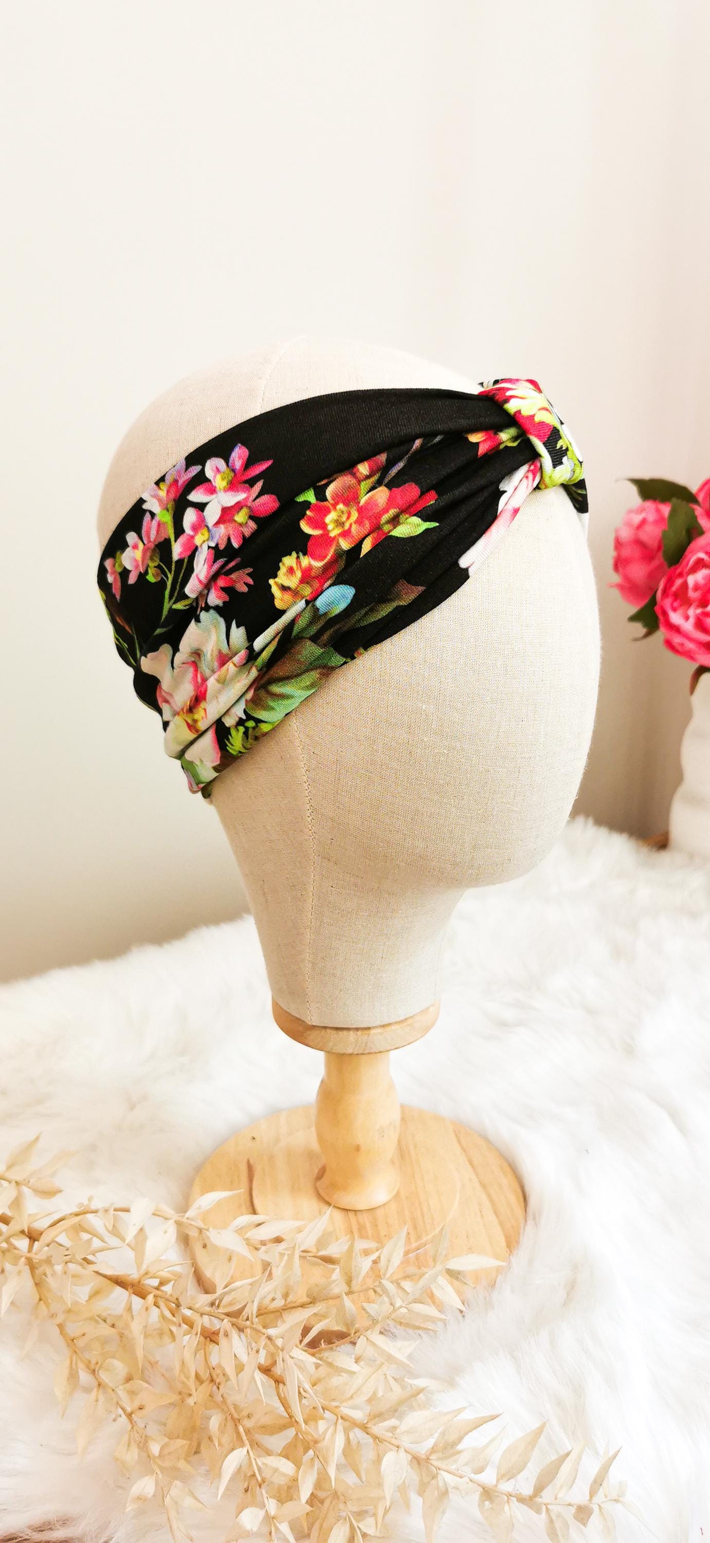 Verspieltes Turban Stirnband Tropisch mit Blumen